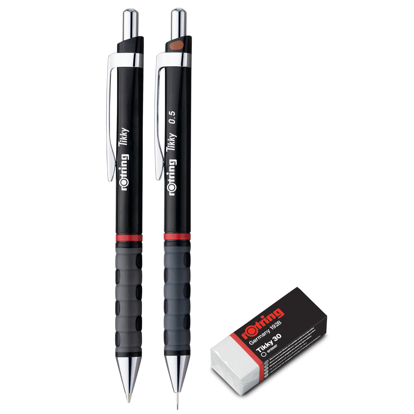 rOtring Tikky Mechanical Pencil, Ballpoint & Eraser Set | HB Lead, 0.5 mm Pencil | Medium Point Pen