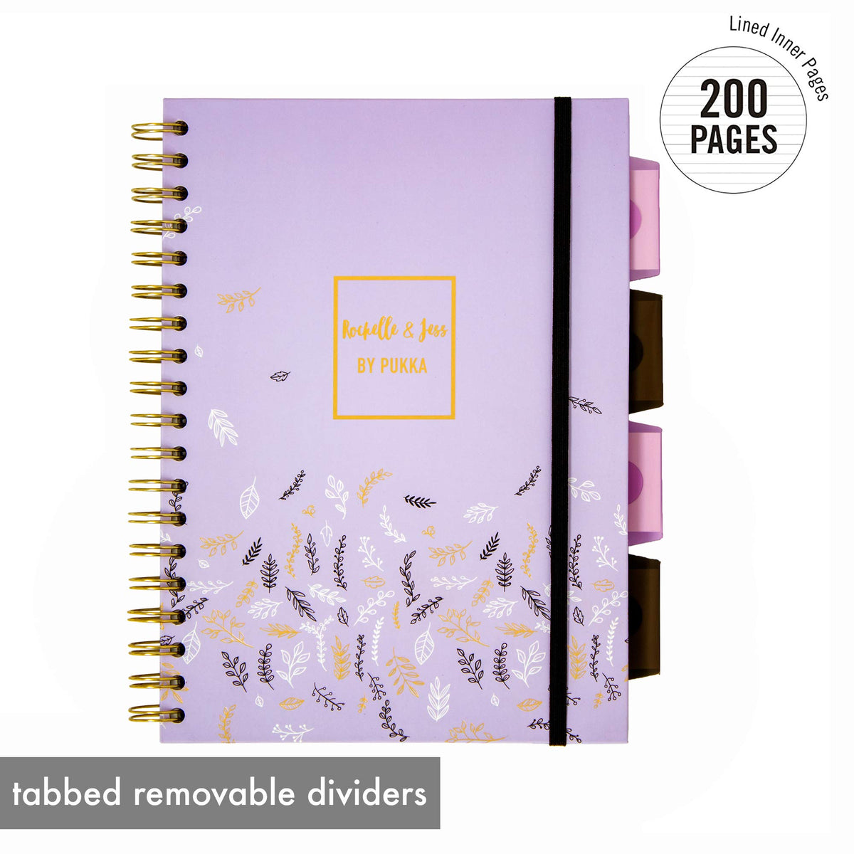 Pukka Pad 5 Subject Spiral Notebook 3-Pack - 200 Pages, 100 Sheets of 80GSM Paper with