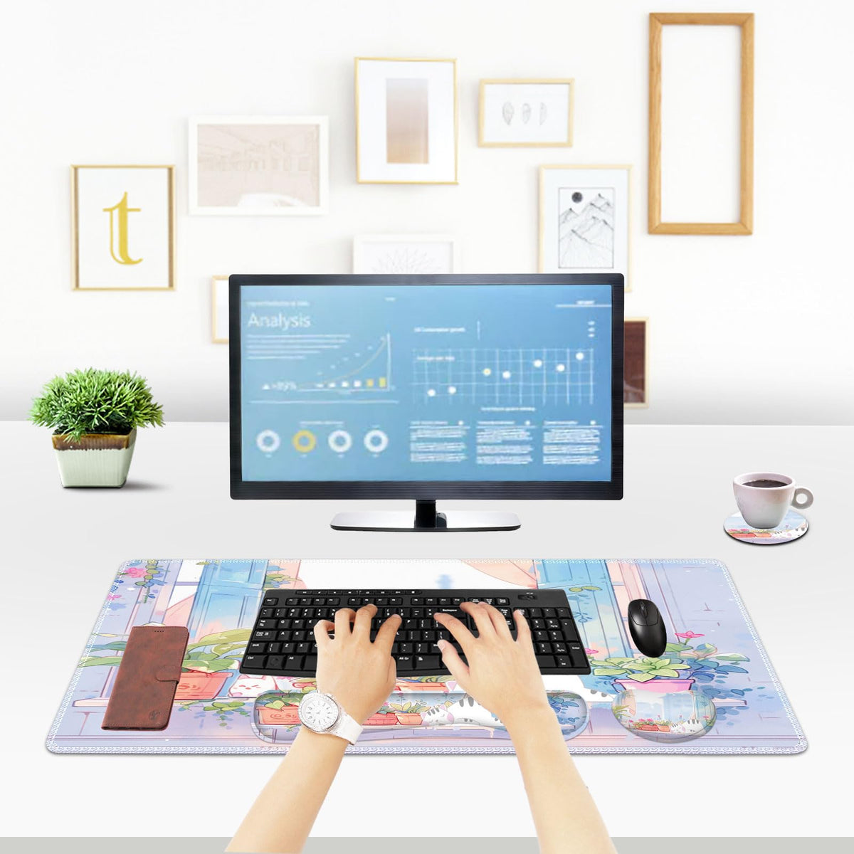 ToLuLu Extended Gaming Mouse Pad, Ergonomic Keyboard Mouse Wrist Rest Set