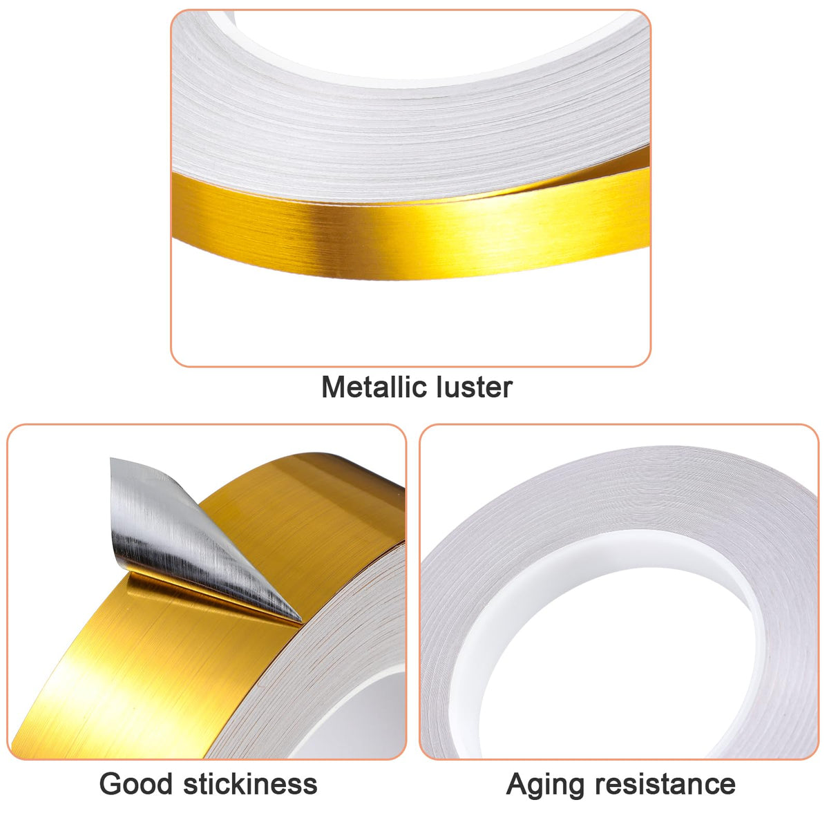 Zonon Gold Washi Tape for Wall Decor Self Adhesive 10/20/30mm