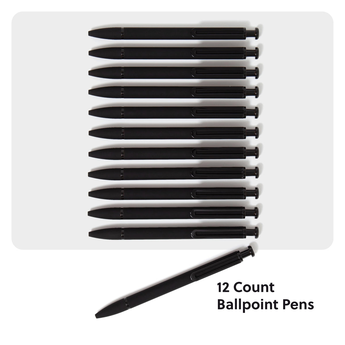 U Brands Monterey Ballpoint Pens, 12 Pack, Retractable, Midnight Black