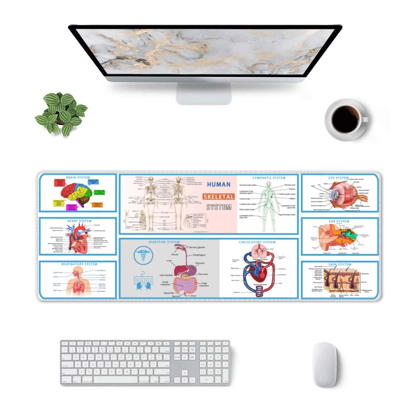 Mouse pad XL Extended Non Slip Rubber Base Stitched Edge 31.5 X 11.8 Inch