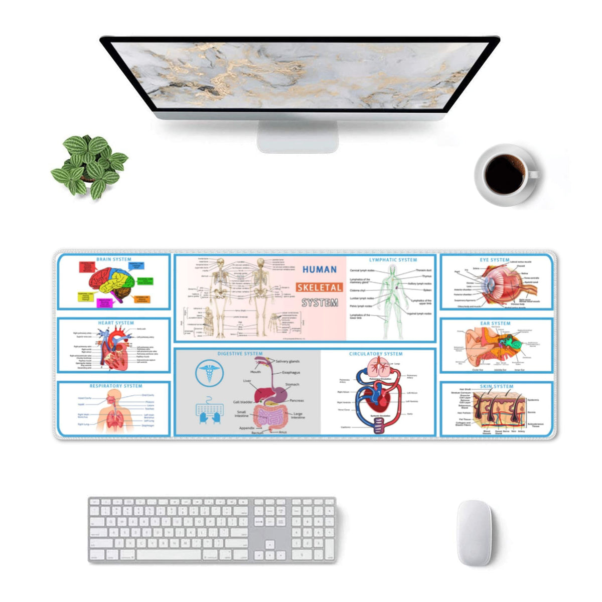 Mouse pad XL Extended Non Slip Rubber Base Stitched Edge 31.5 X 11.8 Inch