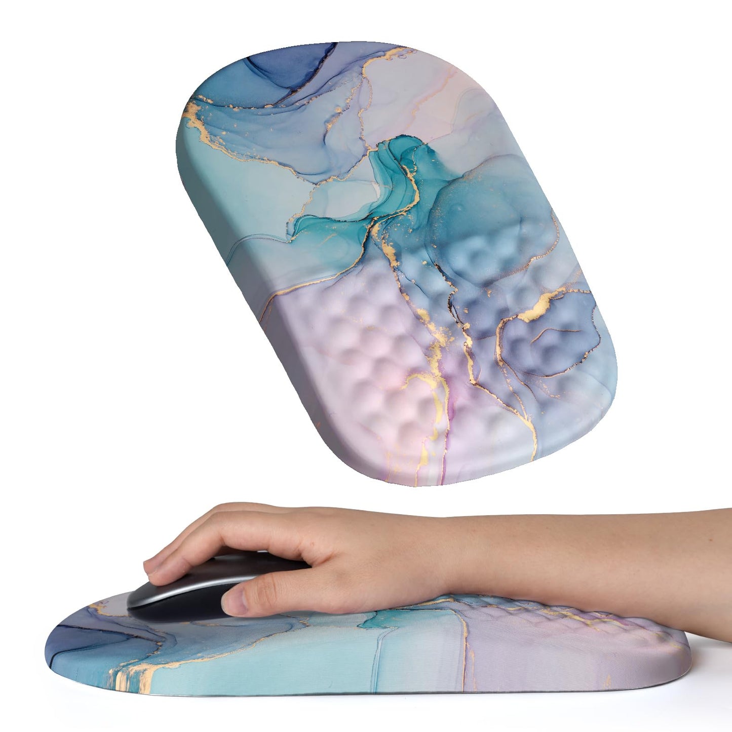 Youzzan Ergonomic Mouse Pad Wrist Support with Massage Design, Pain Relief Mousepad Slope Design