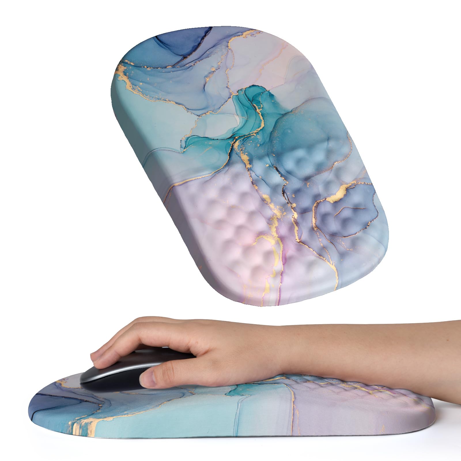 Youzzan Ergonomic Mouse Pad Wrist Support with Massage Design, Pain Relief Mousepad Slope Design