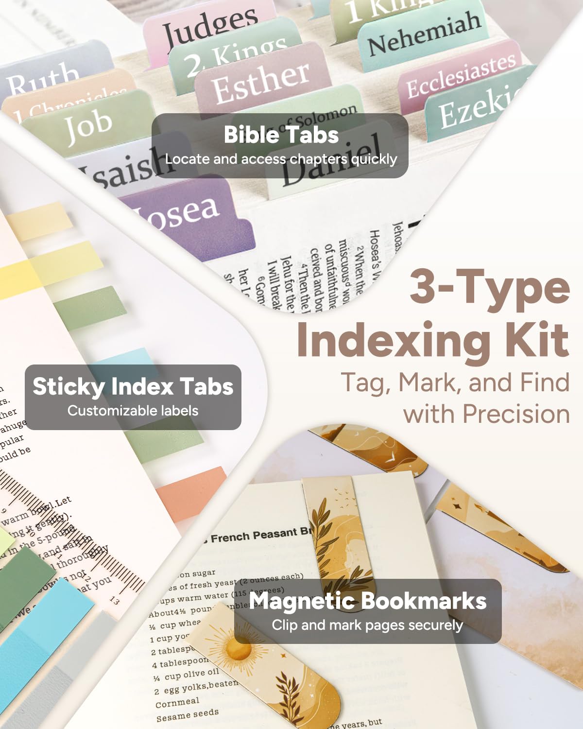 WEMATE 146PCS Bible Journaling Kit with Bag, No Bleed Highlighters and Pens, Tabs, Prayer Cards