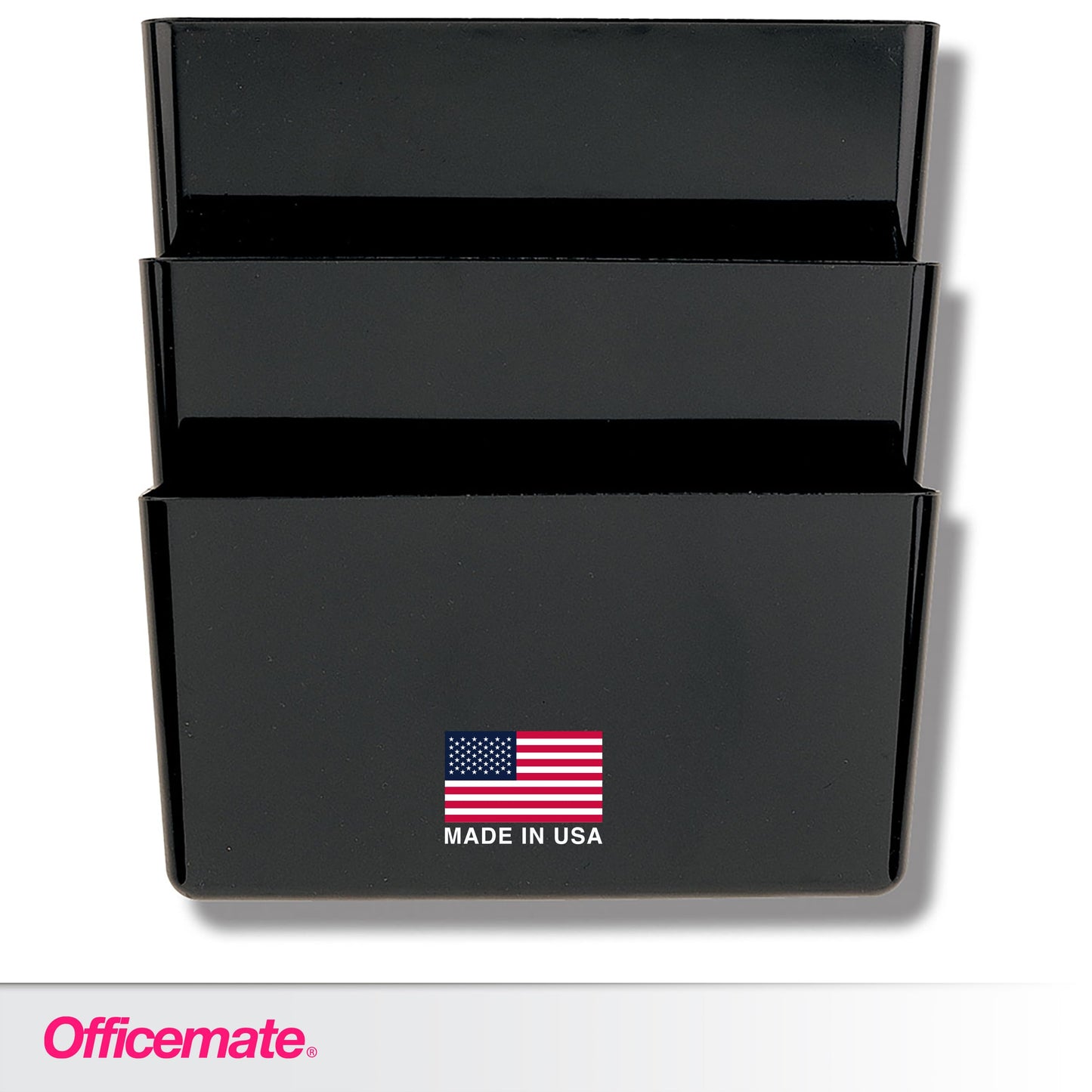 Officemate Letter Size Wall File, Recycled, Black (26092), 14.5" x 13" x 4.1", Set of 3