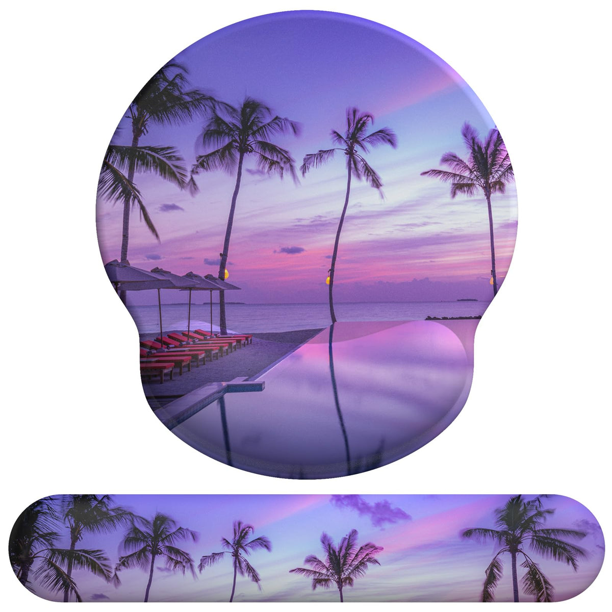 eulps Mouse Pad Wrist Support, Ergonomic Memory Foam Keyboard Wrist Pad & Gel Wrist Rest Set for