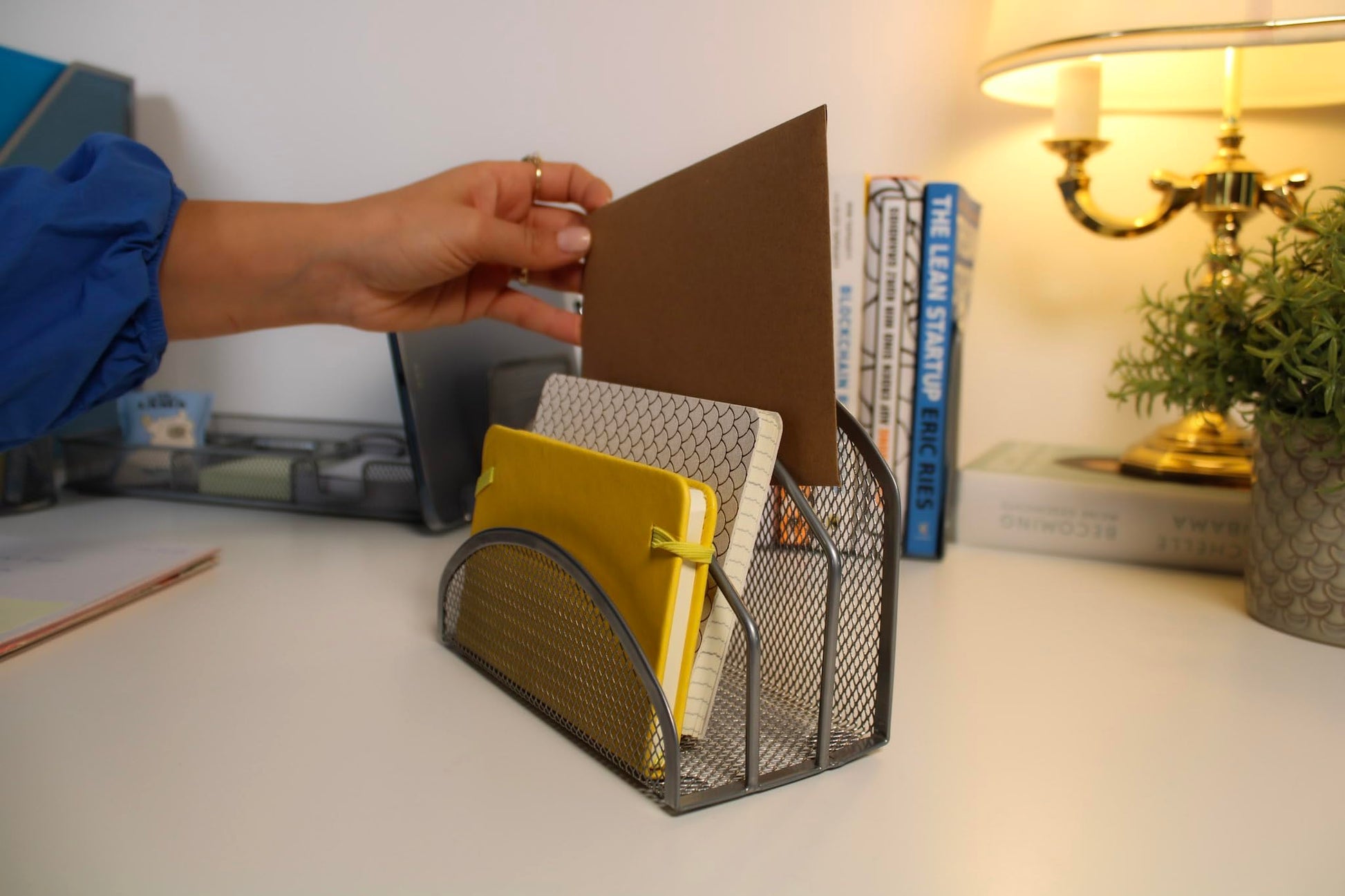 WEDO 65354 Office Letter Stand with 3 Compartments Wire Metal Silver