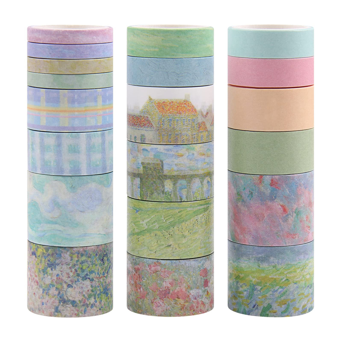 Dizdkizd Floral Green Washi Tape Set, 20 Rolls Cute Seasonal Masking Tape Aesthetic Journaling