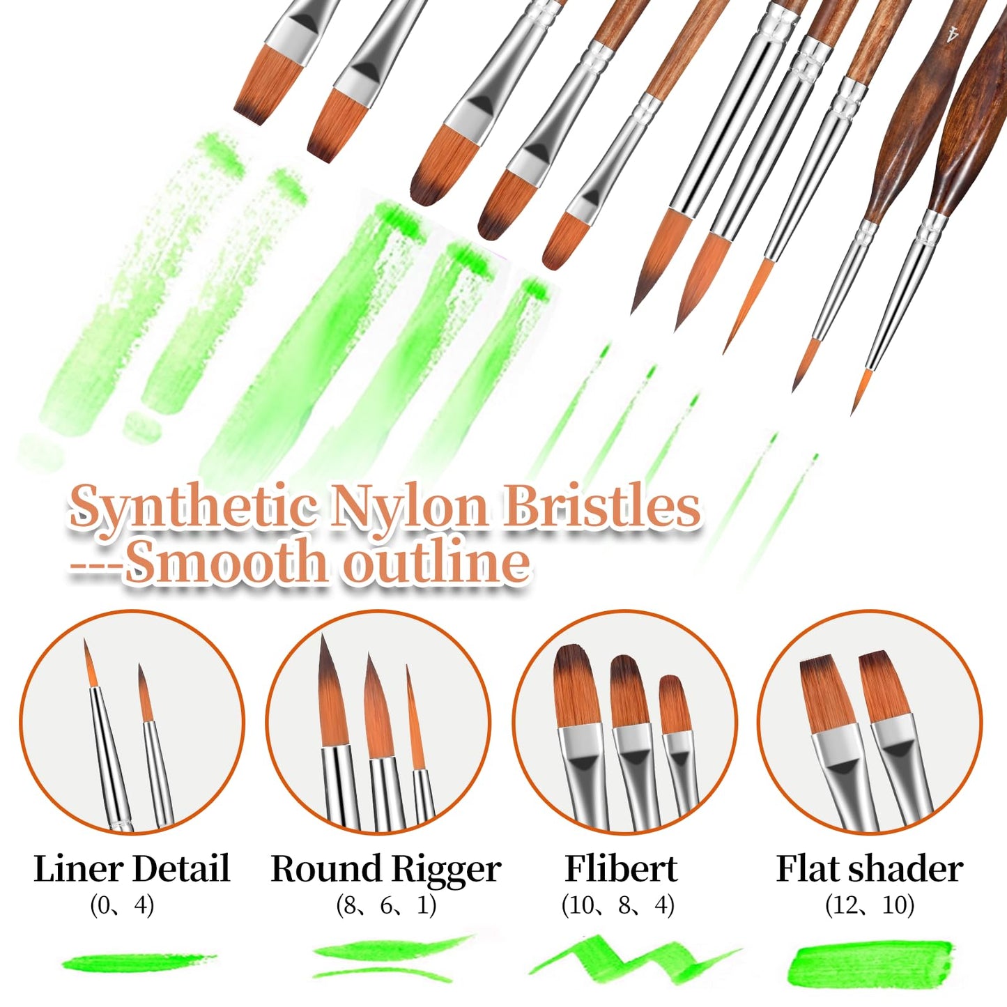 GETHPEN 29pcs Paint Brush Set, Acrylic Paint Brushes, Oil, Watercolor
