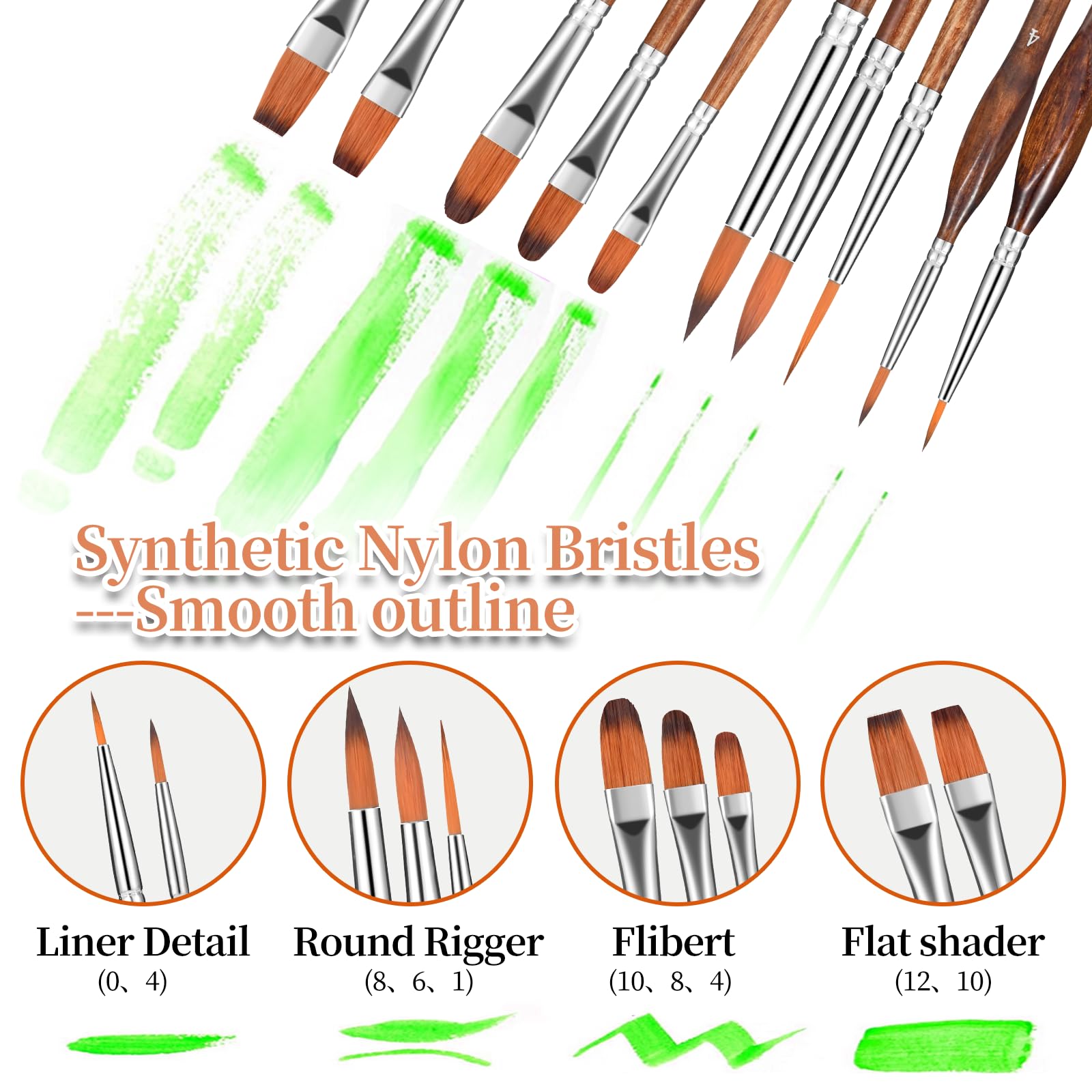 GETHPEN 29pcs Paint Brush Set, Acrylic Paint Brushes, Oil, Watercolor