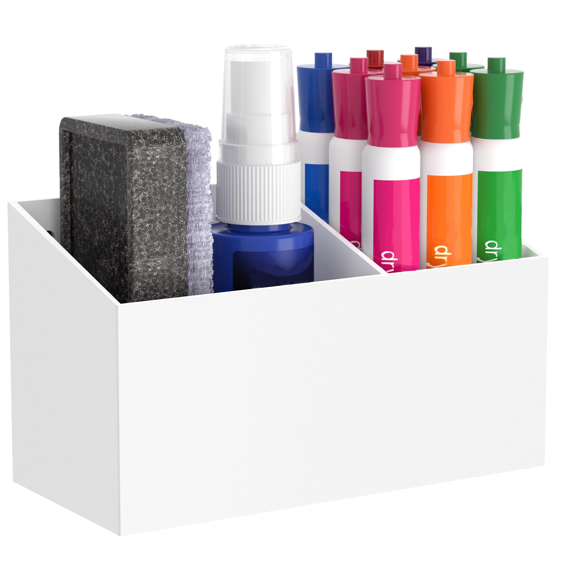 HBlife Magnetic Dry Erase Marker Holder for Whiteboard, Wall Mount, White