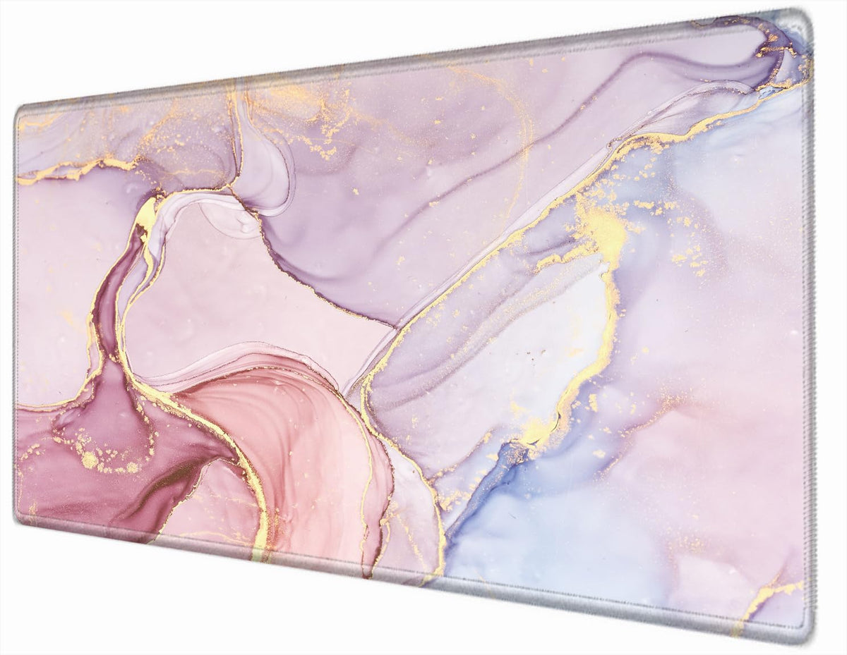 Gaming Mouse Pad 36x24 Giant Desk Mat XXXL Mousepad Extra Large Desk Pad Pink Marble Oversized Huge