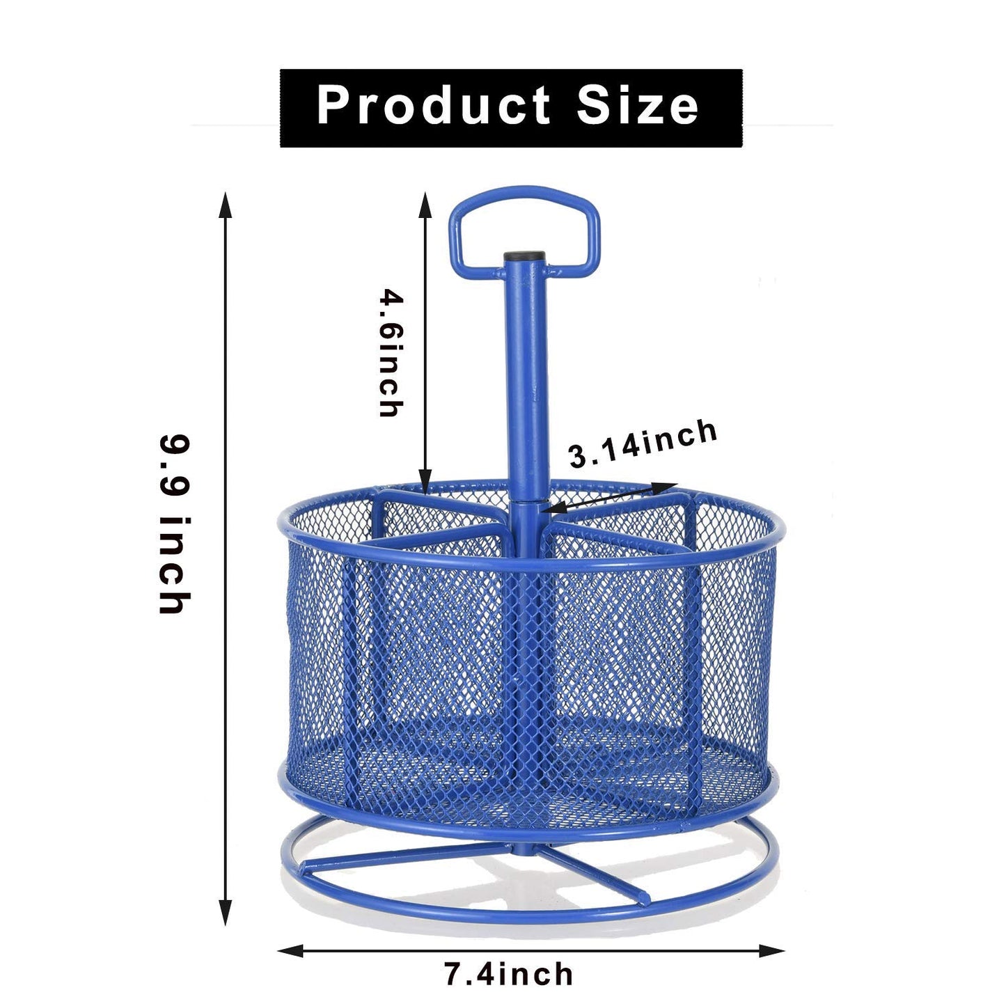 Marbrasse Mesh Desk Organizer, 360-Degree Rotating Multi-Functional Pen Holder, 4 Compartments