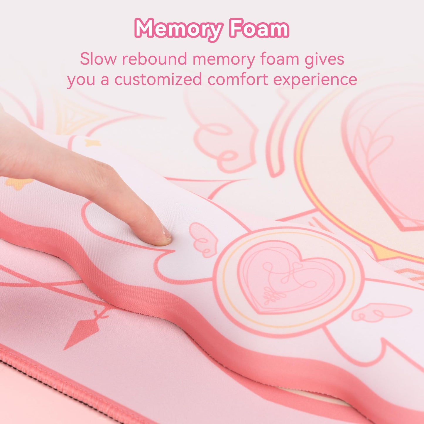 GeekShare Kawaii Mouse Pad Wrist Rest Support Set - Non-Slip Rubber Base Desk Mat and Memory Foam