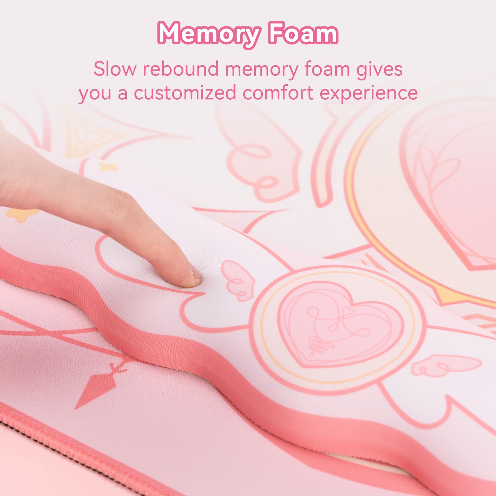 GeekShare Kawaii Mouse Pad Wrist Rest Support Set - Non-Slip Rubber Base Desk Mat and Memory Foam
