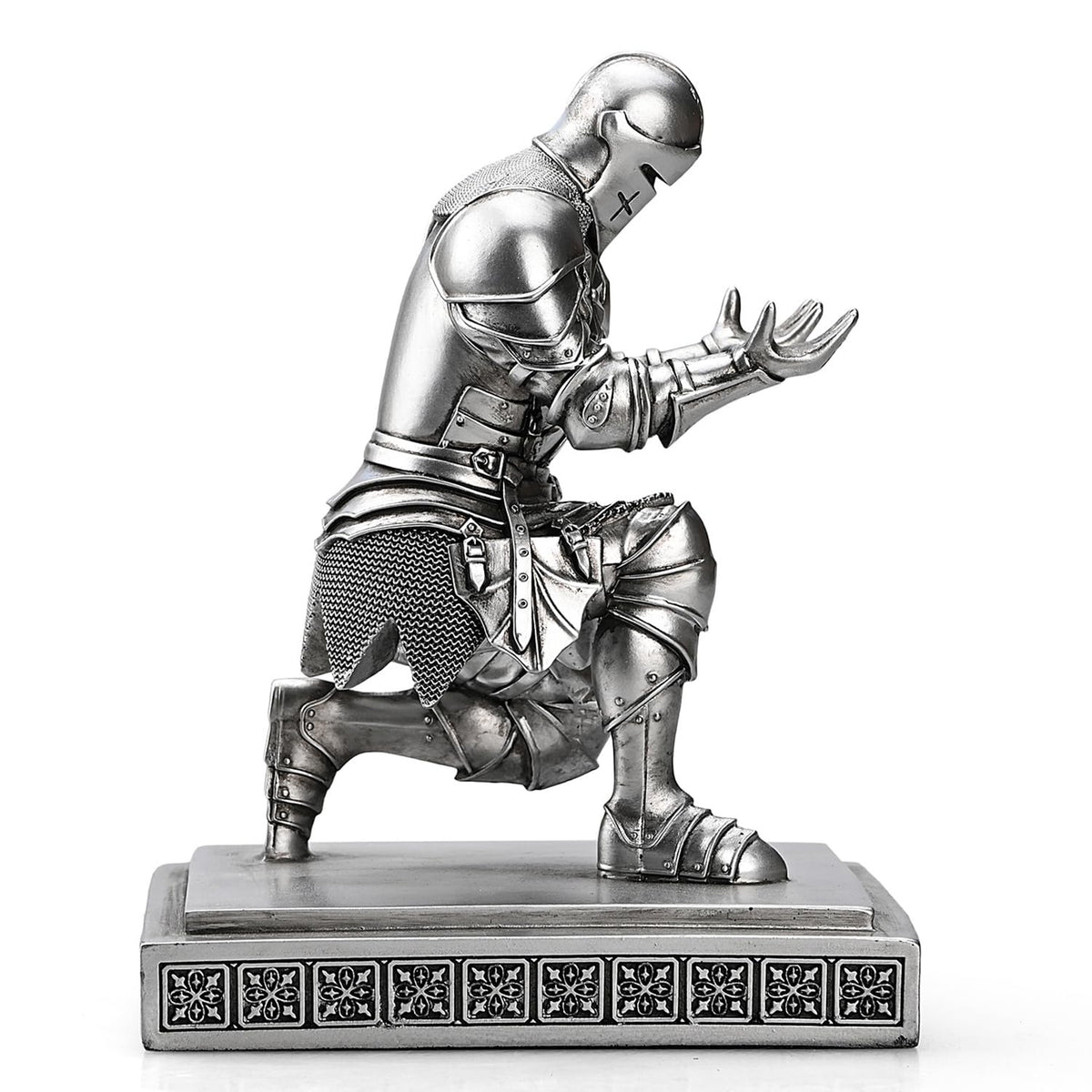 Medieval Warrior Knight Pen Holder Fun Desk Accessories Paperweight Silver