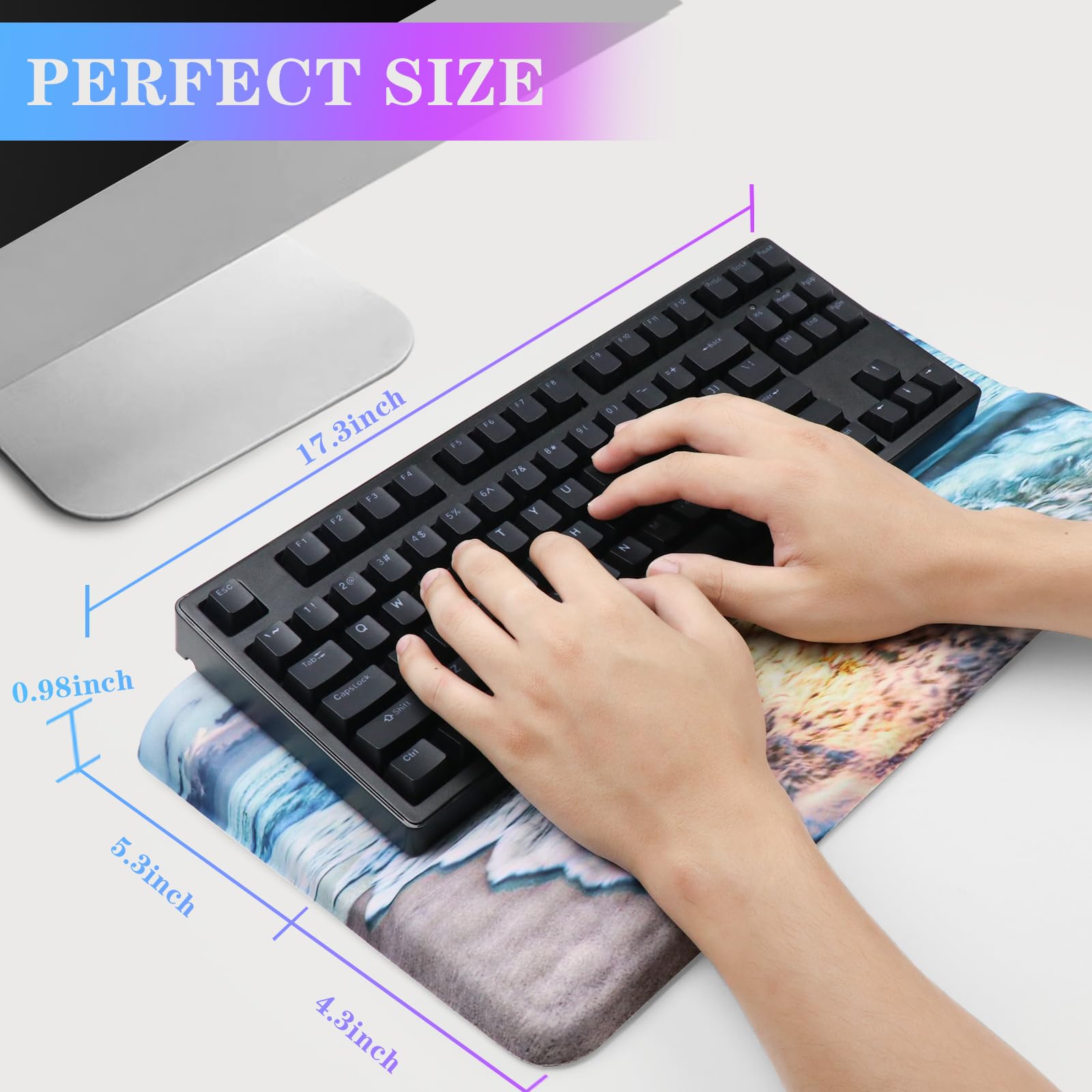 Computer Keyboard Stand with Wrist Rest, Ergonomic Tilted Keyboard Holder - Keyboard Riser with