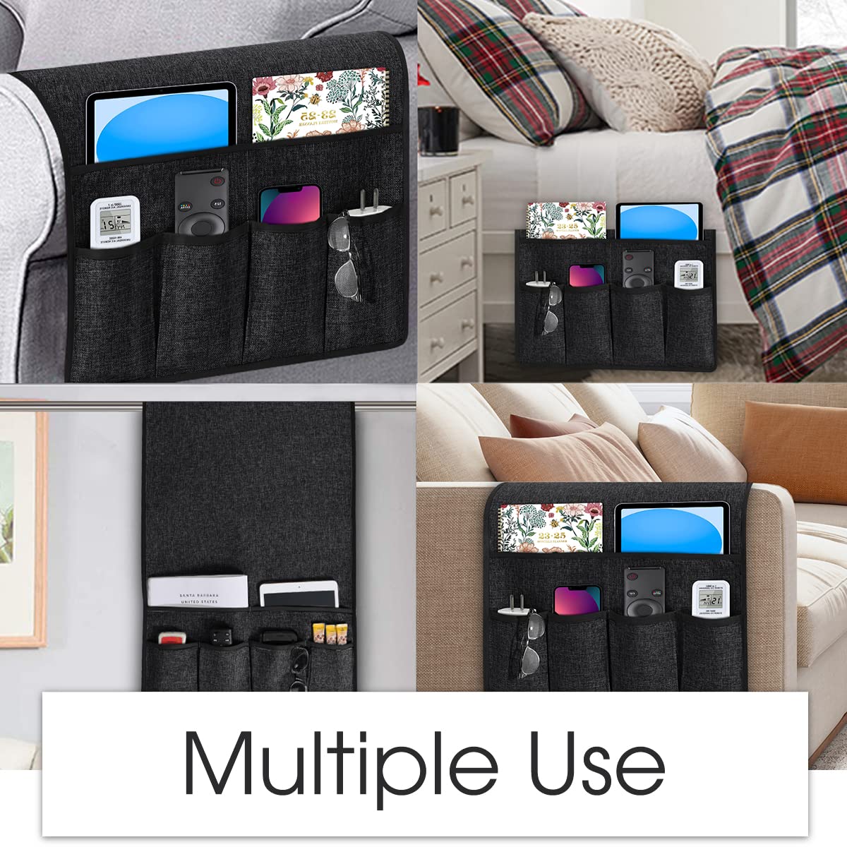 Joywell Remote Control Holder Armchair Caddy Armrest Organizer Black
