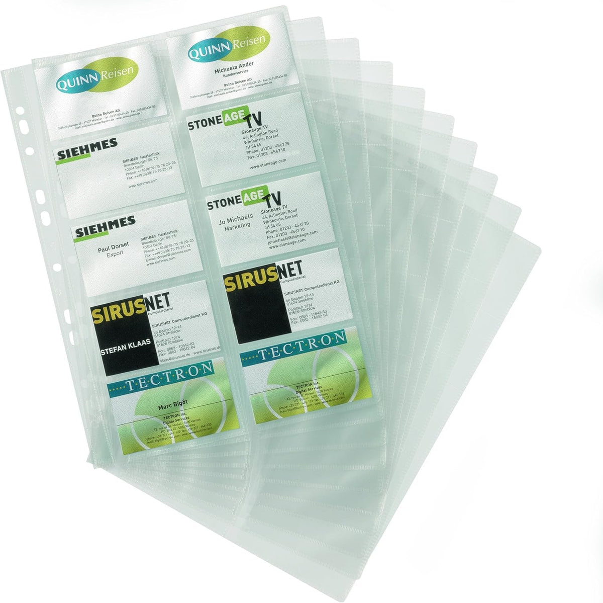 Durable Visifix Refill Set for A4 Business Card Album | Capacity for 200 Cards | Slots Measure 57 x