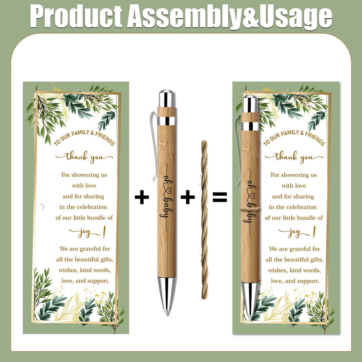 Toerifer 30 Pcs Woodland Set, Baby Shower Favors for 30 Guests, Baby Shower Sets, Included Bamboo