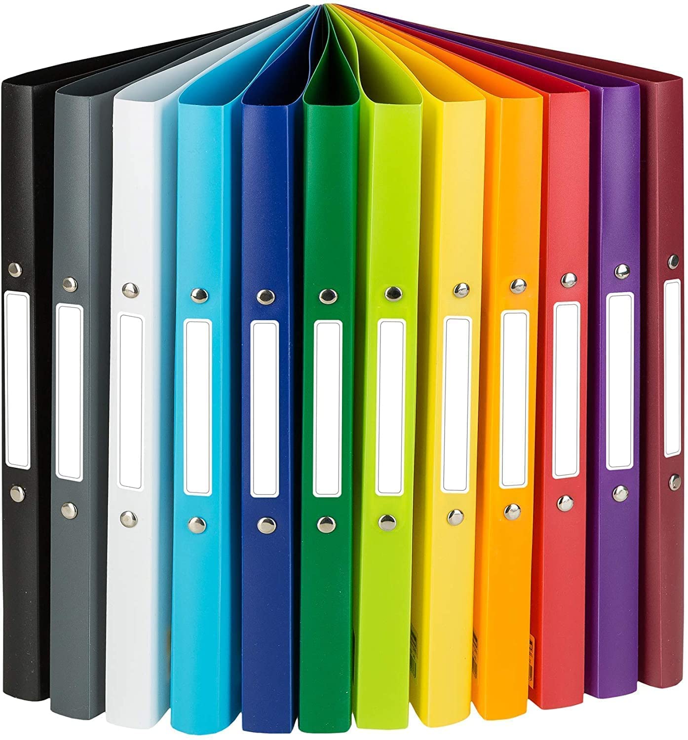 Idena 12-Pack A4 Ring Binder Set: 2-Ring Mechanism, 20mm Spine, 12 Colors