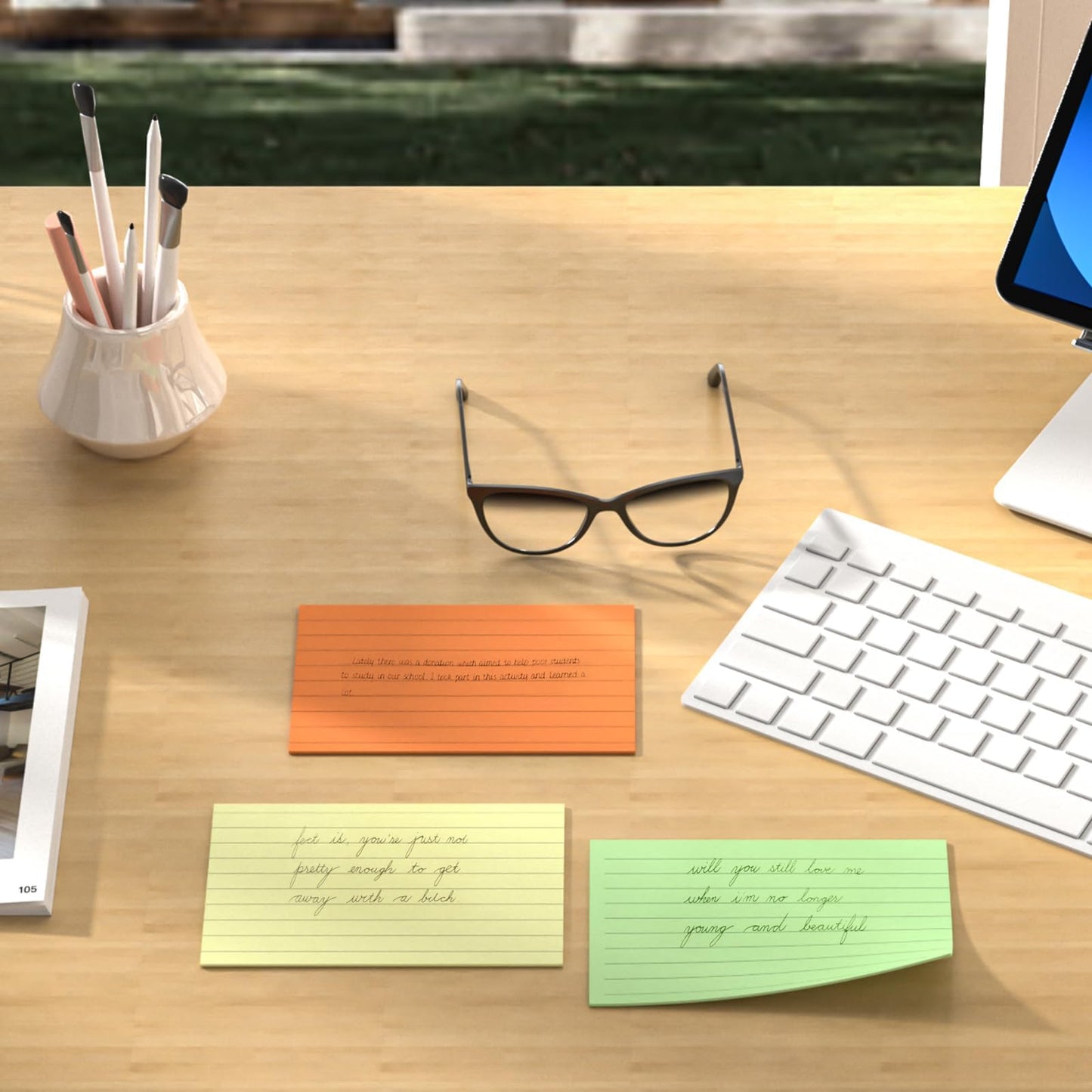 800 PCS Colored Index Cards, 3x5 Inches Flash Cards with Ring