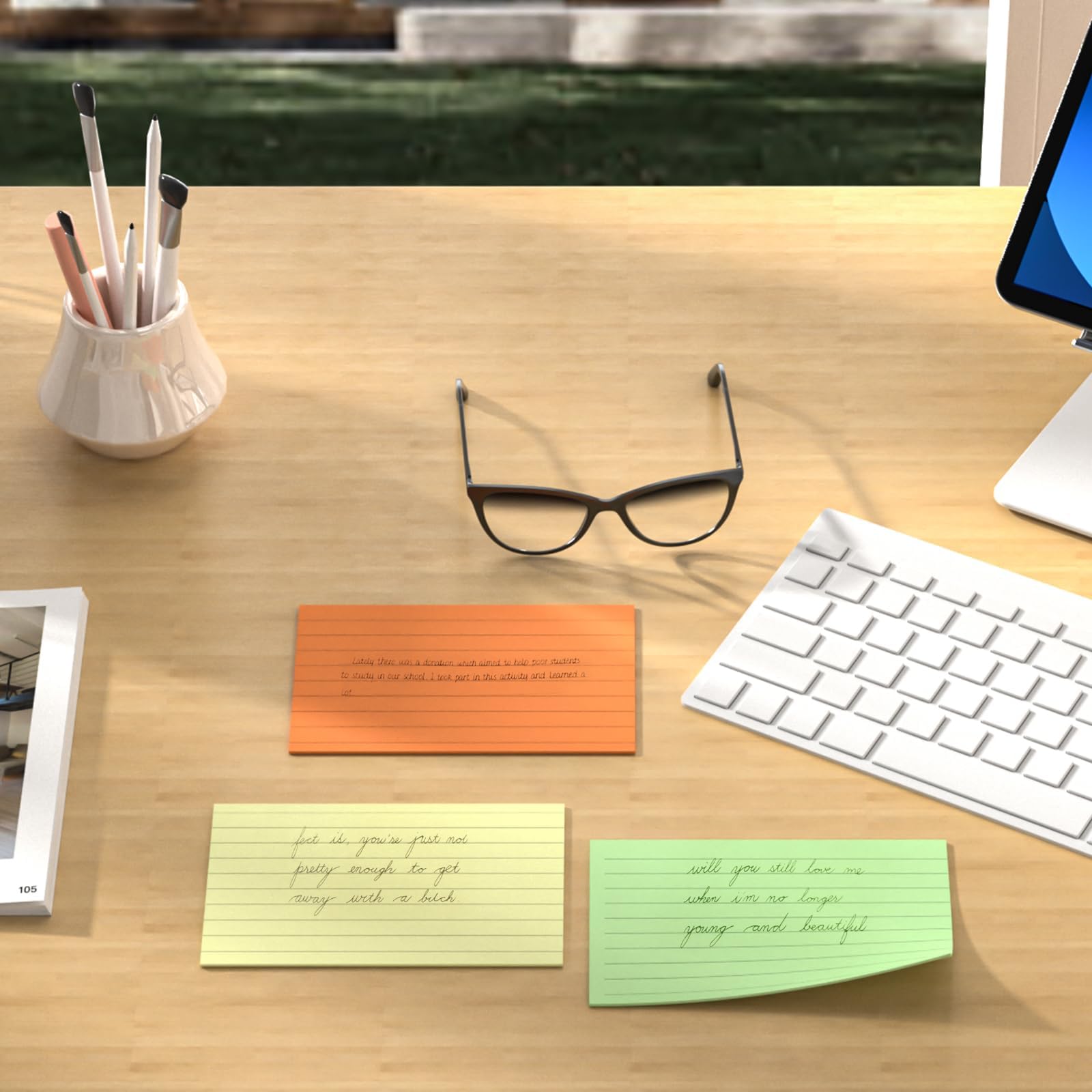 800 PCS Colored Index Cards, 3x5 Inches Flash Cards with Ring
