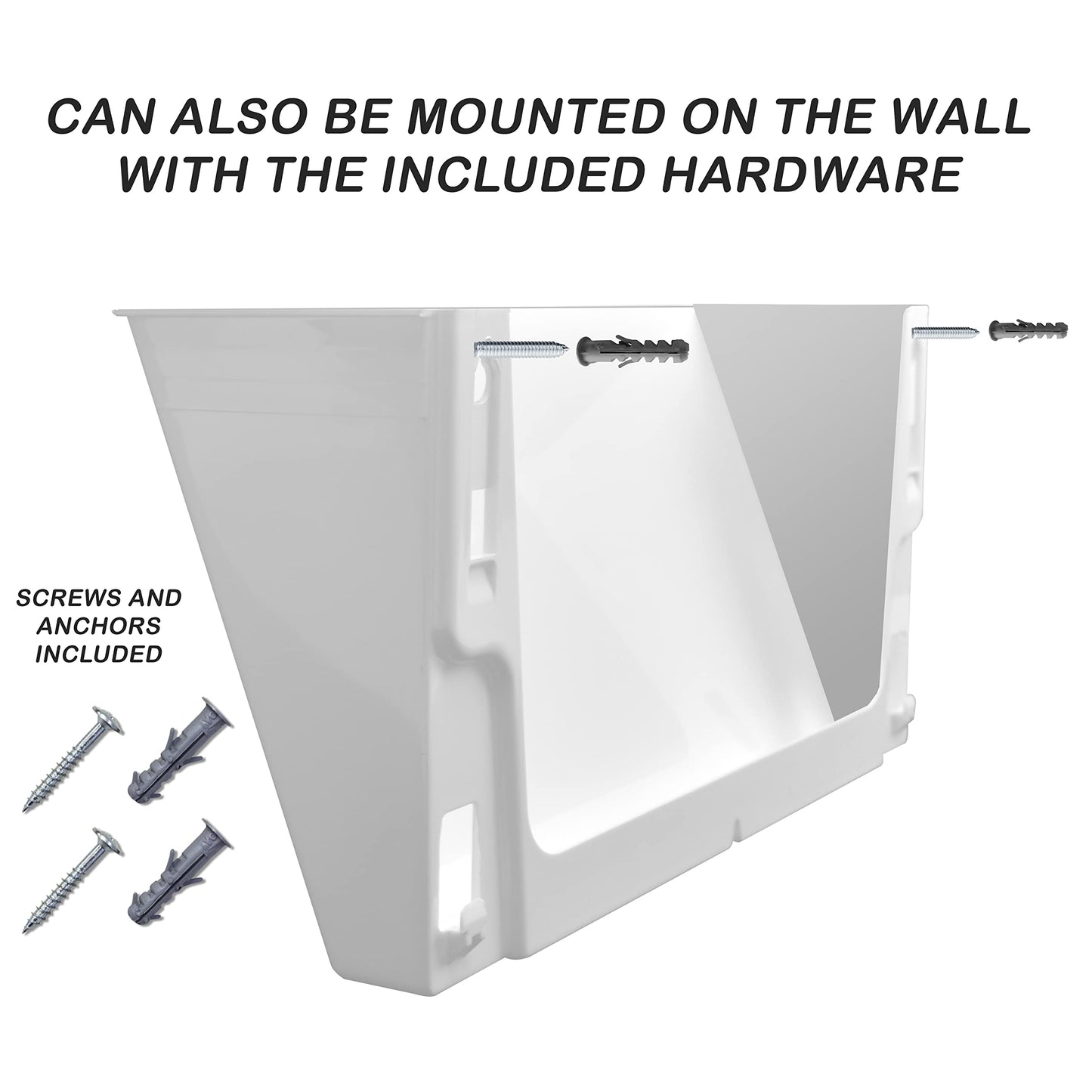 Acrimet Wall Mount Hanging File Organizer Holder Modular, 2 units, White