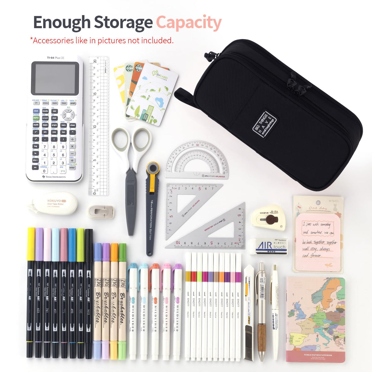 CICIMELON Large Pencil Case Big Storage Pen Pouch Bag with Compartment for School Supplies Office