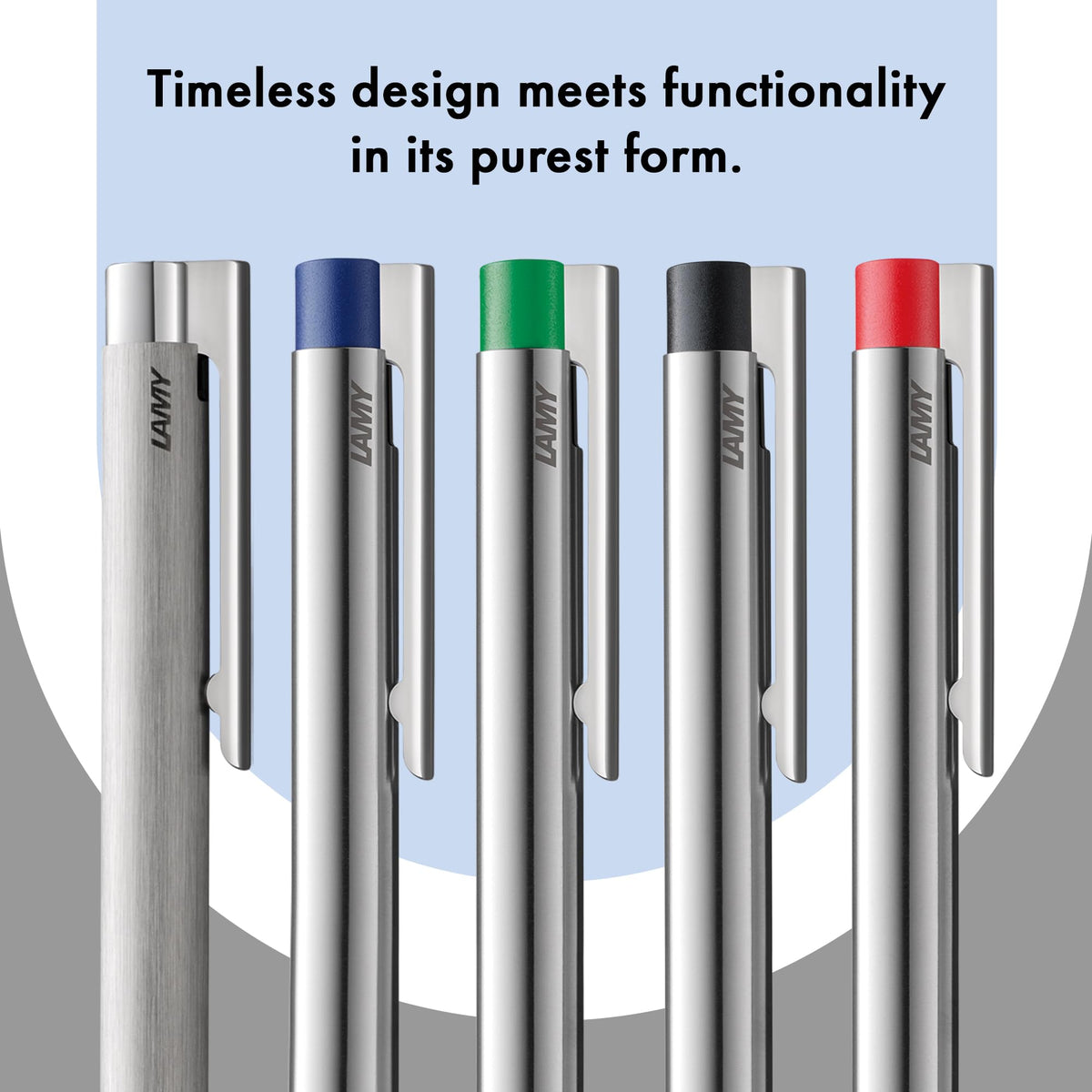 Lamy logo matt blue - Ballpoint Pen in an elegant & robust stainless steel case - line width M