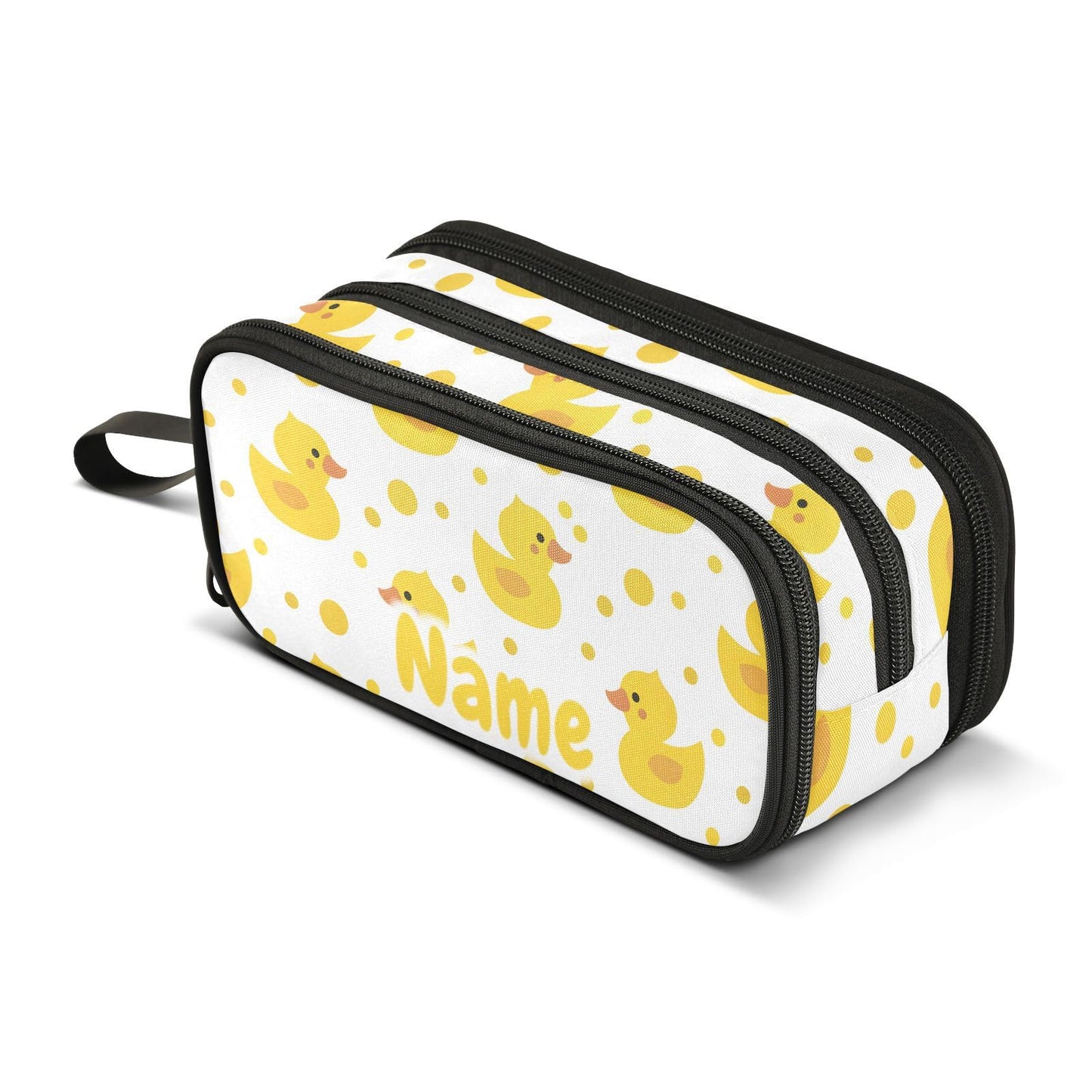 BOENLE Custom Cute Yellow Ducks Pencil Case Box Boys Girls Personalized Name Large Pencil Pouch