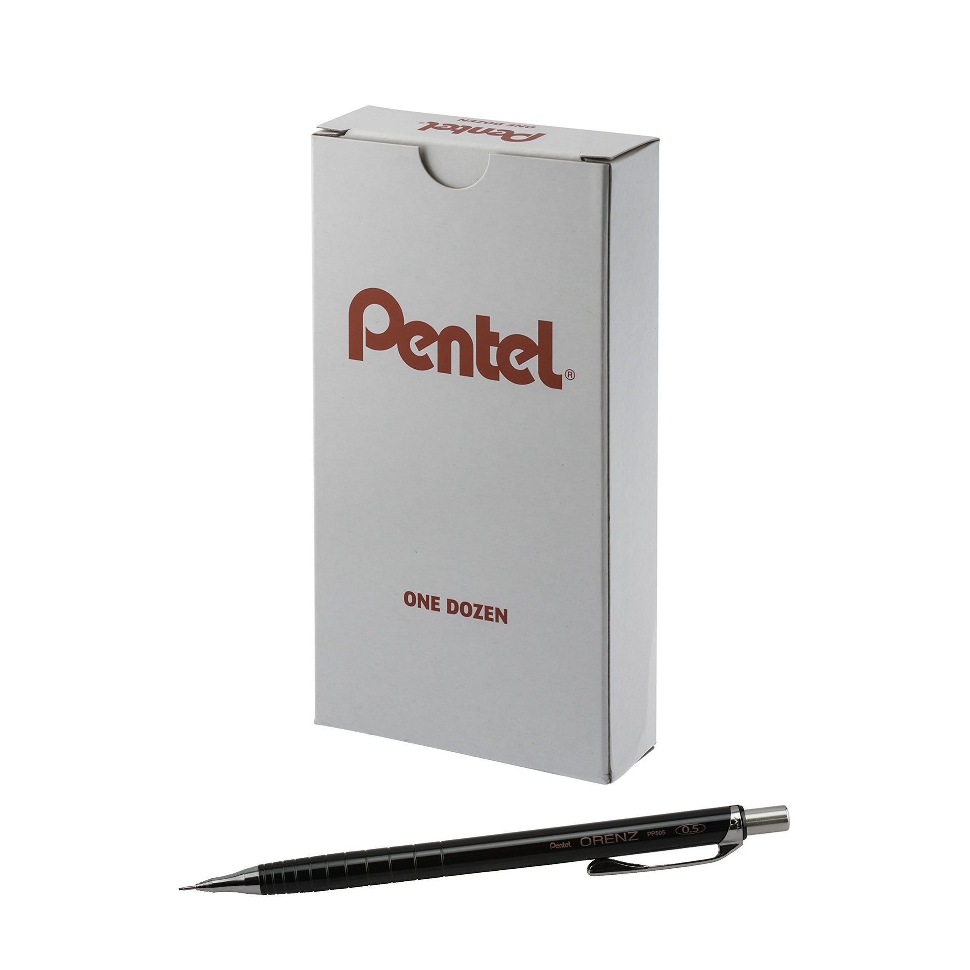 Pentel Orenz Mechanical Pencil 0.5Mm Fine Line, Black Barrel, Box of 12 (PP505A)