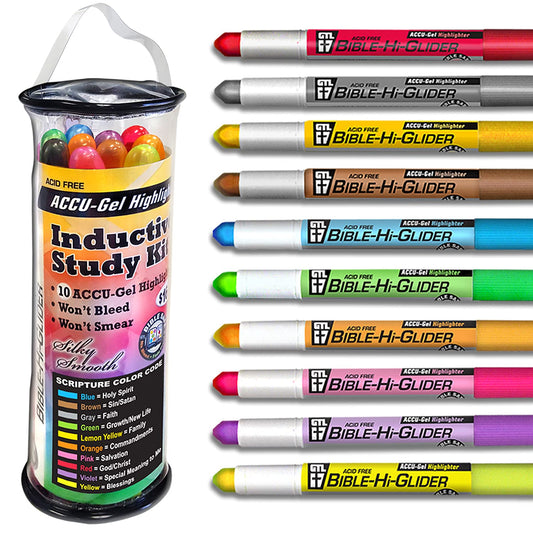 G.T. Luscombe Company, Inc. Accu-Gel Bible-Hi-Glider Inductive Bible Study Set | No Bleed Solid Gel