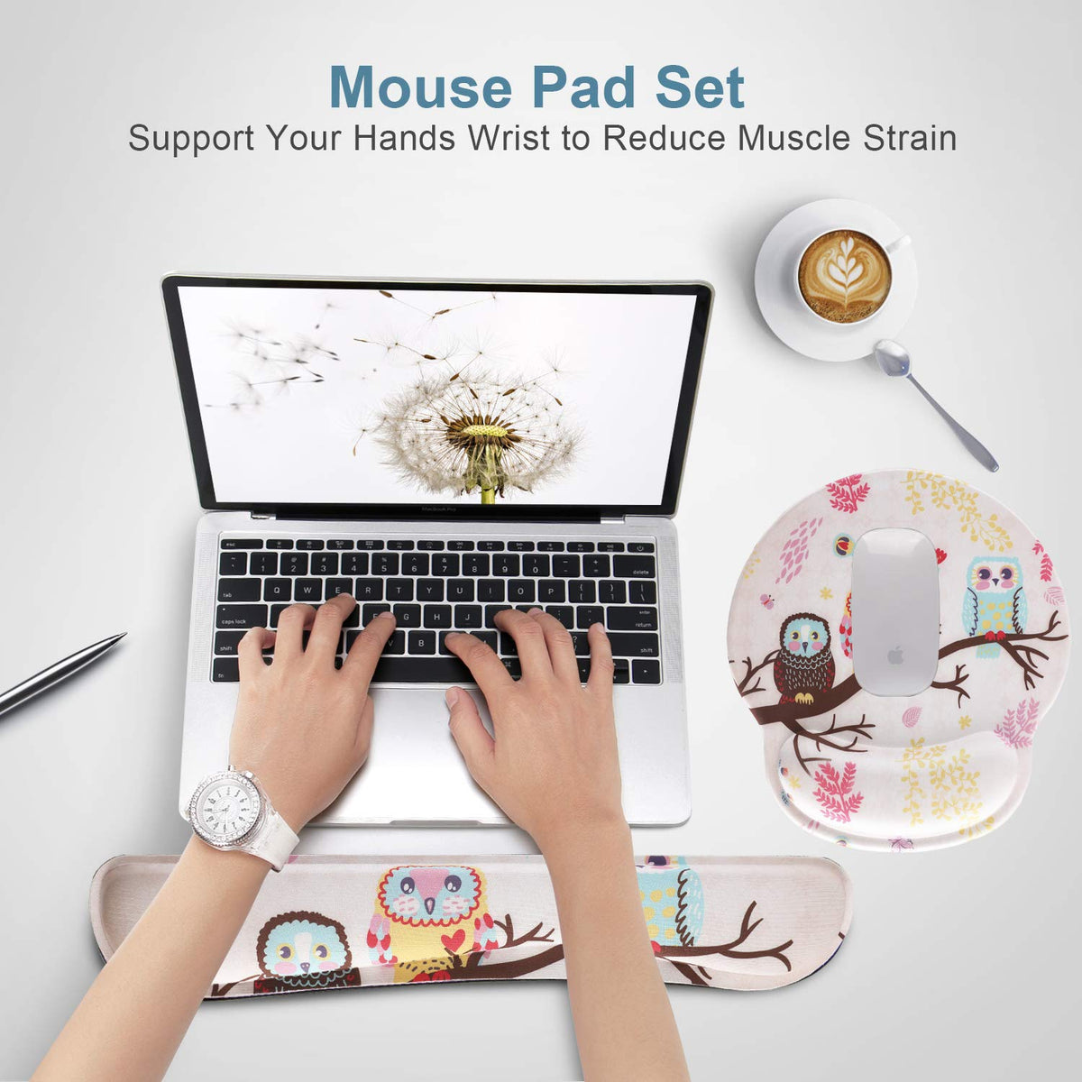 Keyboard Mouse Pad Wrist Rest, Gel Ergonomic Wrist Rest Support Mousepads,Non Slip Rubber Base