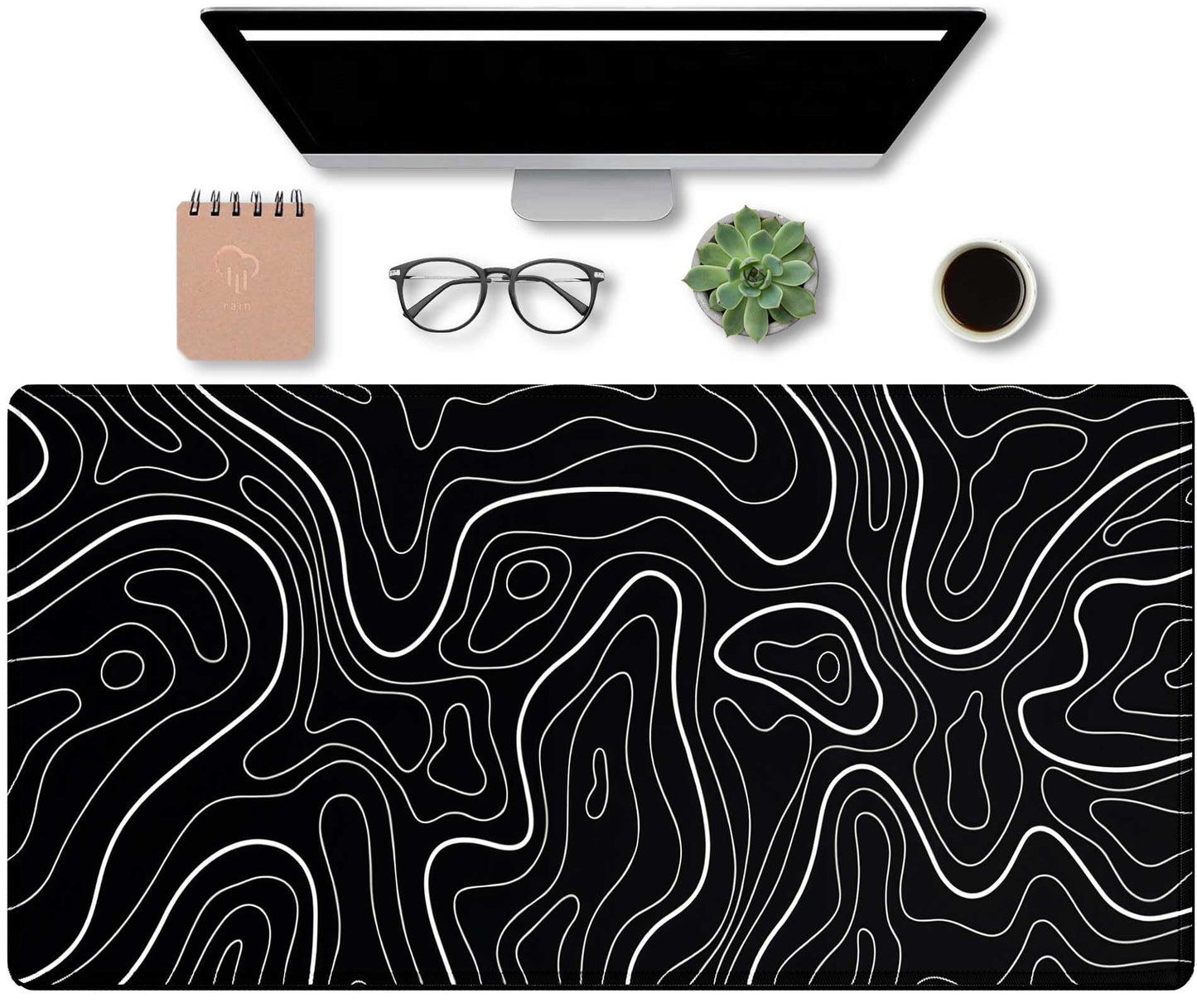 Large Mouse Pad, 31.5" × 15.7" Gaming Mousepad for Keyboard with Anti-Slip Rubber Base, Keyboard