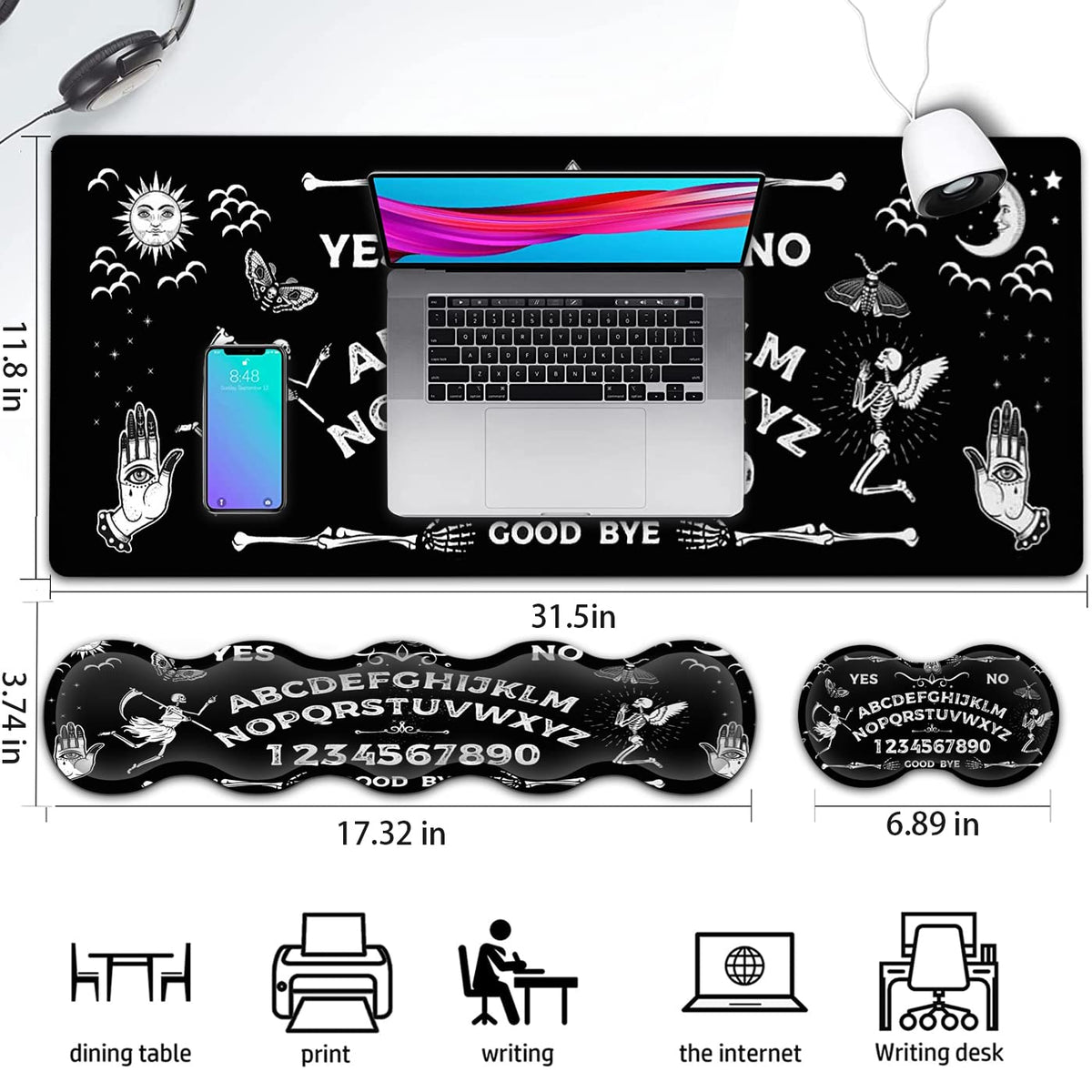 Gaming Mouse Pad & Keyboard Wrist Rest,Large Extended Mouse Pad 31.5X 11.8,Ergonomic Memory Foam