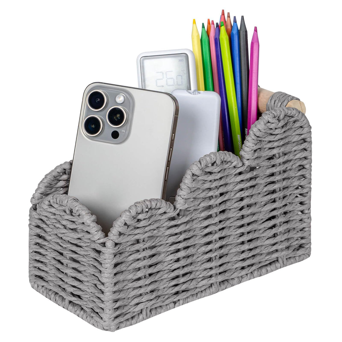 CubesLand Bedside Table Desk Organizer Caddy, Remote Pen&Pencil Holder Cup