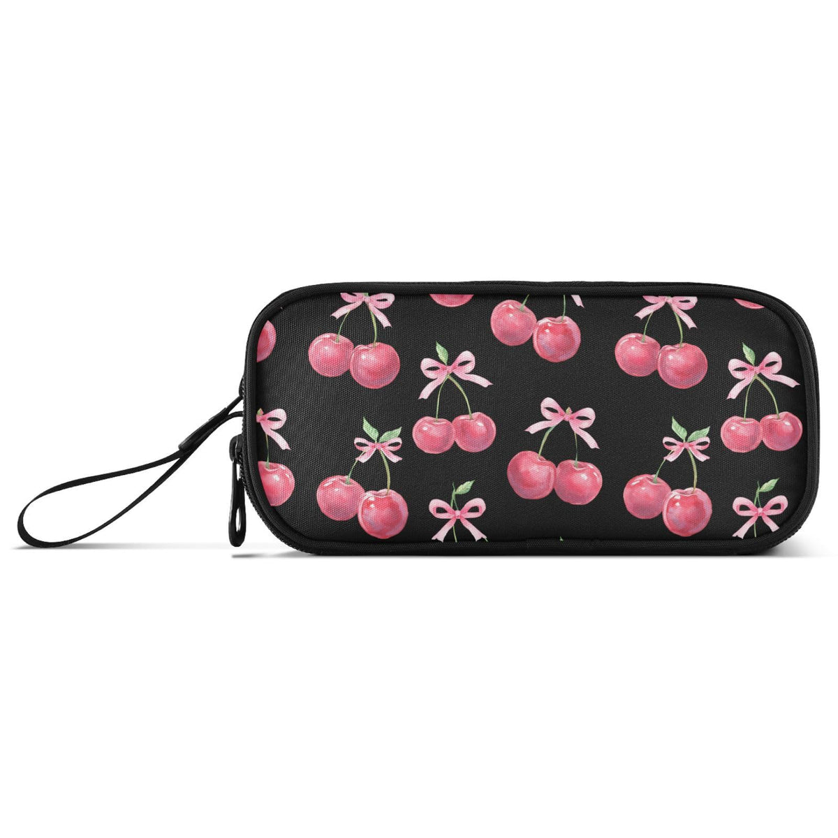 BOENLE Watercolor Cherry Bow Pencil Case Box Boys Girls Large Pencil Pouch Zipper Compartments Big