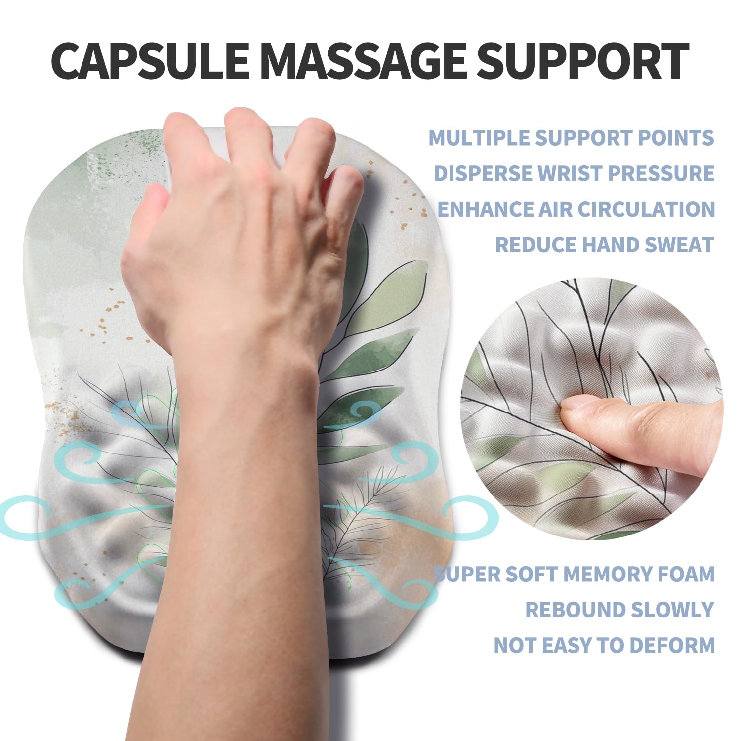 Gleamtide Ergonomic Raised Mouse Pad Wrist Support with Bilateral Slope Memory Foam Mousepad for