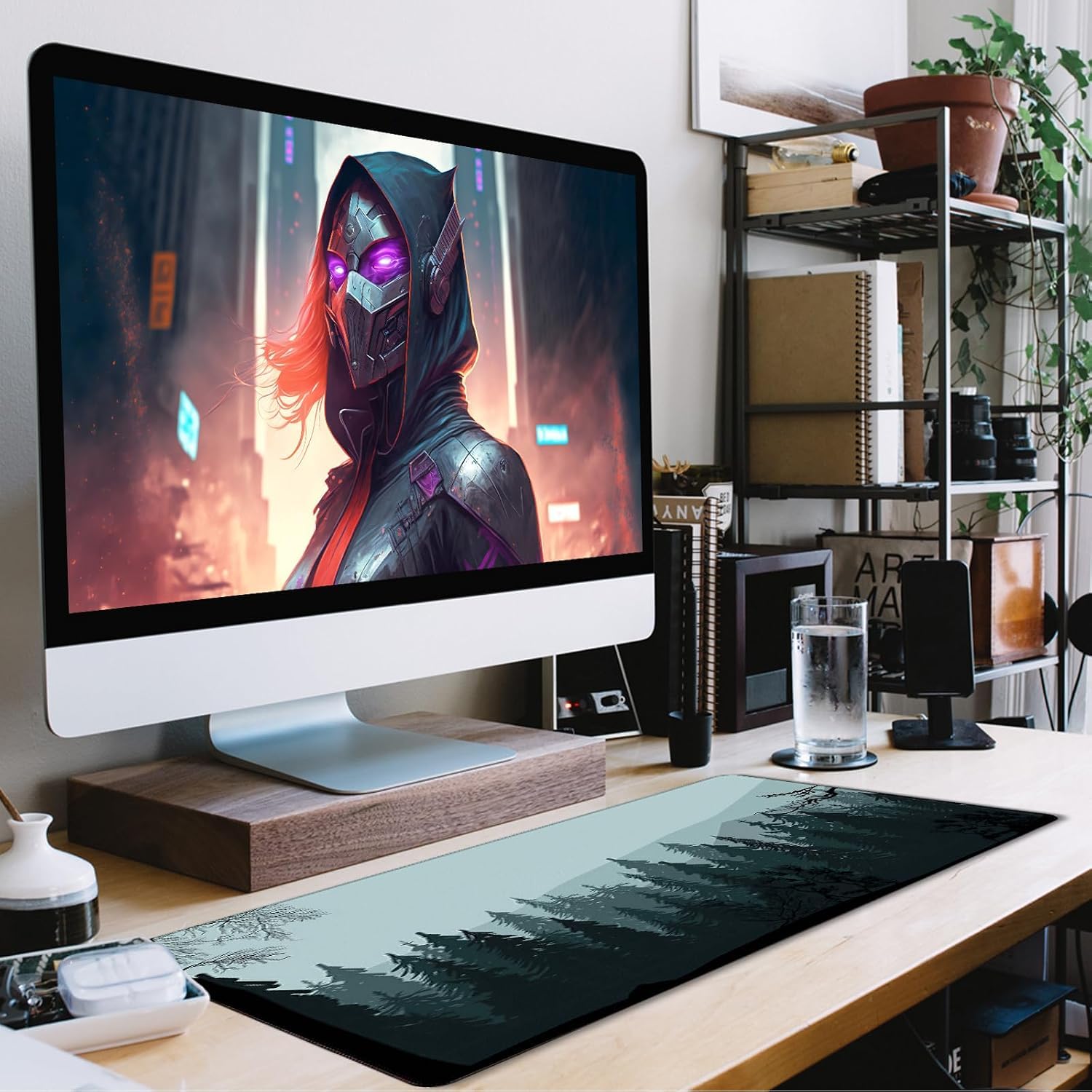 Mouse Pad Forest Background Pattern, Large Mouse Pad for Gamer, 35.4"x15.7" Gaming Mousepad with
