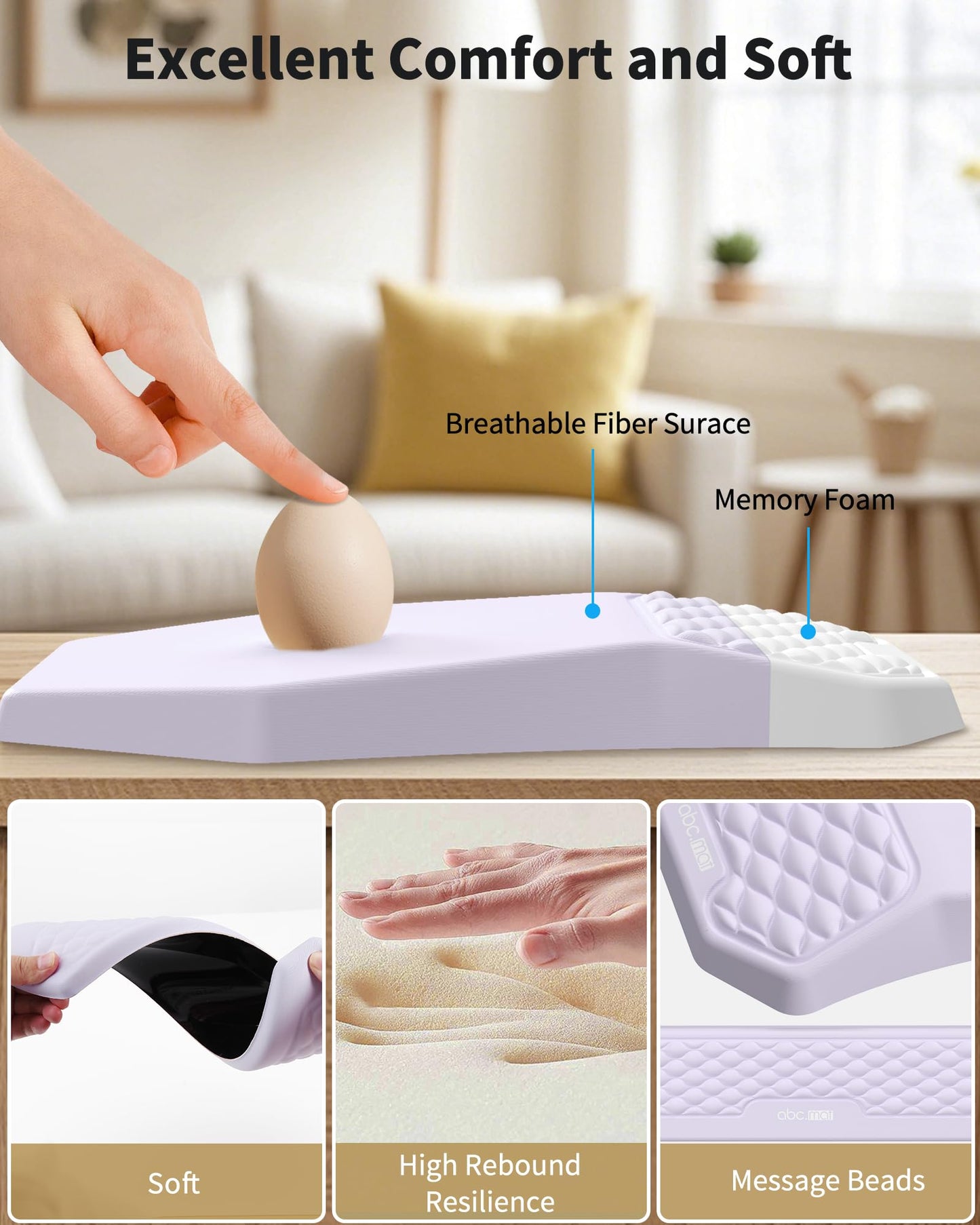 Ergonomic Mouse Pad with Wrist Rest & Keyboard Wrist Rest Support Set
