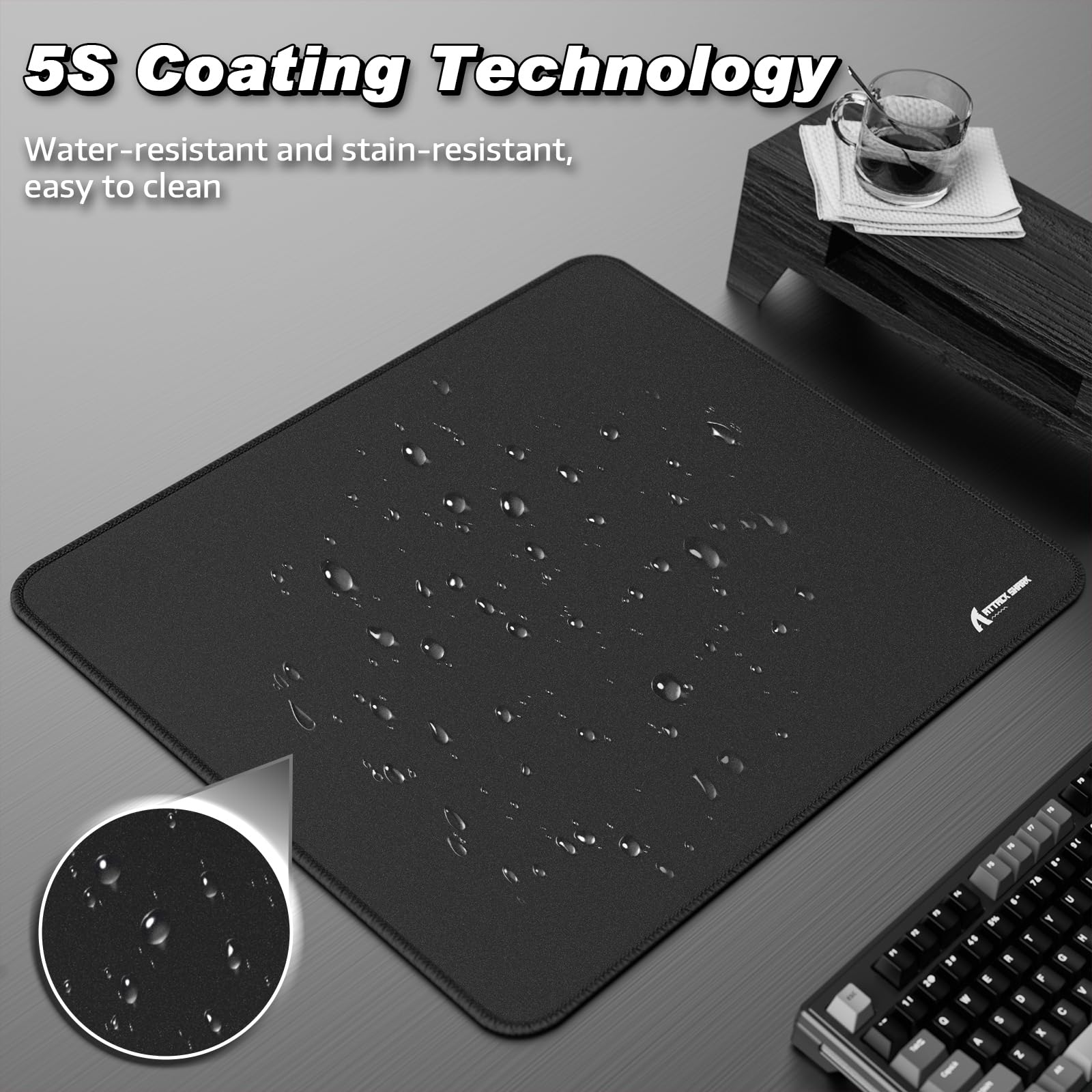 ATTACK SHARK CM02 Gaming Mouse Pad for Esports Speed Large Mouse mats for Desk Waterproof Surface