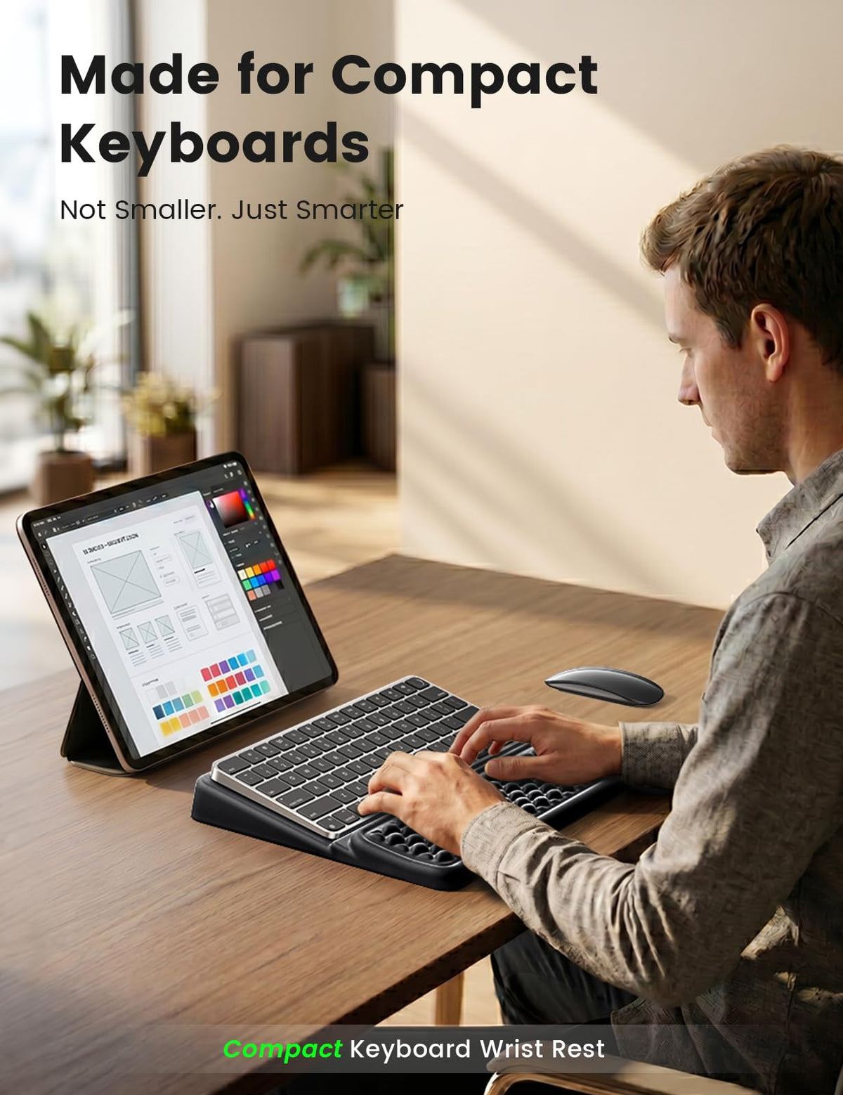 Vaydeer Medium Keyboard Wrist Rest for Computer, Soft Memory Foam Keyboard Stand with Wrist Support