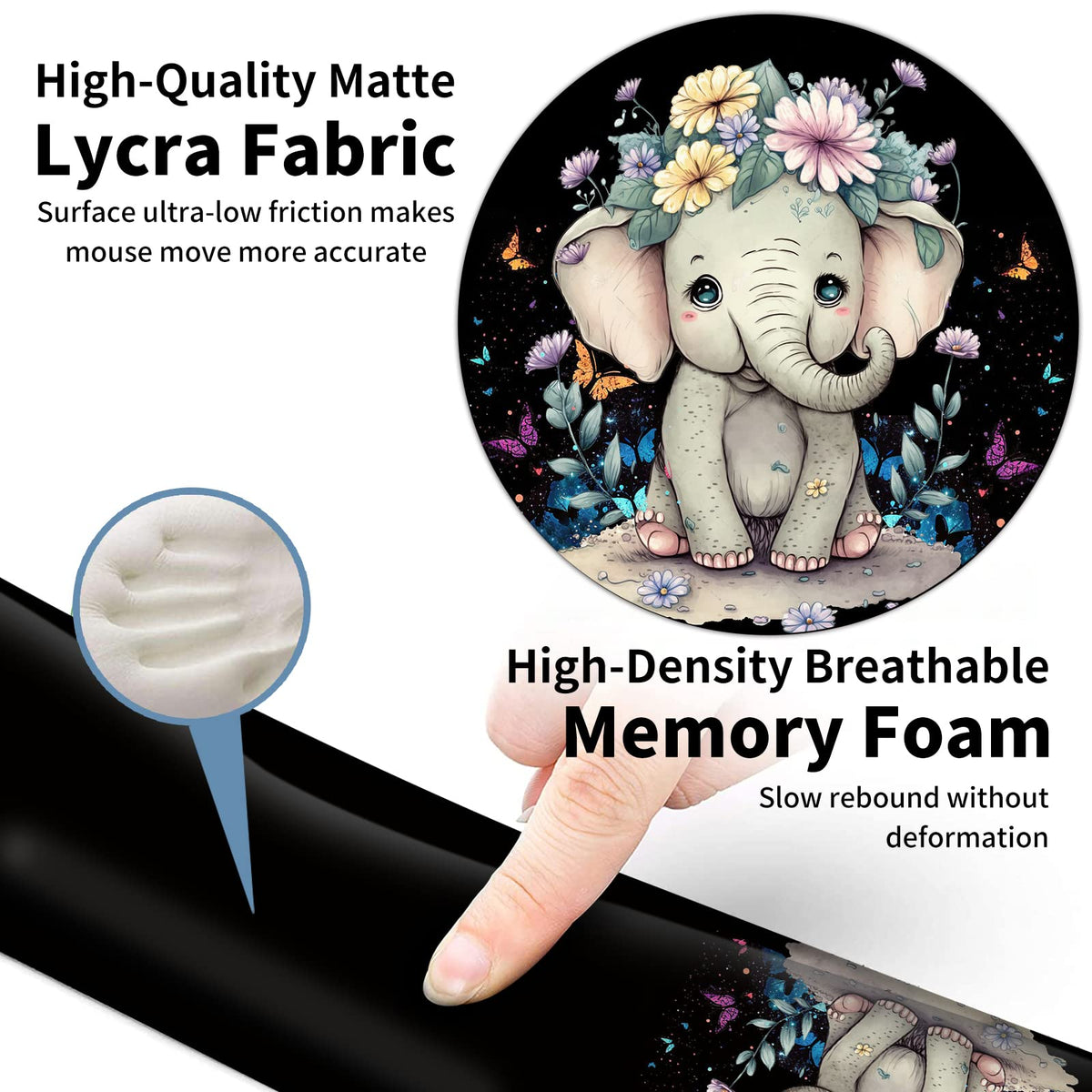 Mouse Pad + Keyboard Wrist Rest + Mouse Wrist Rest Support Set + Coaster, Ergonomic Memory Foam