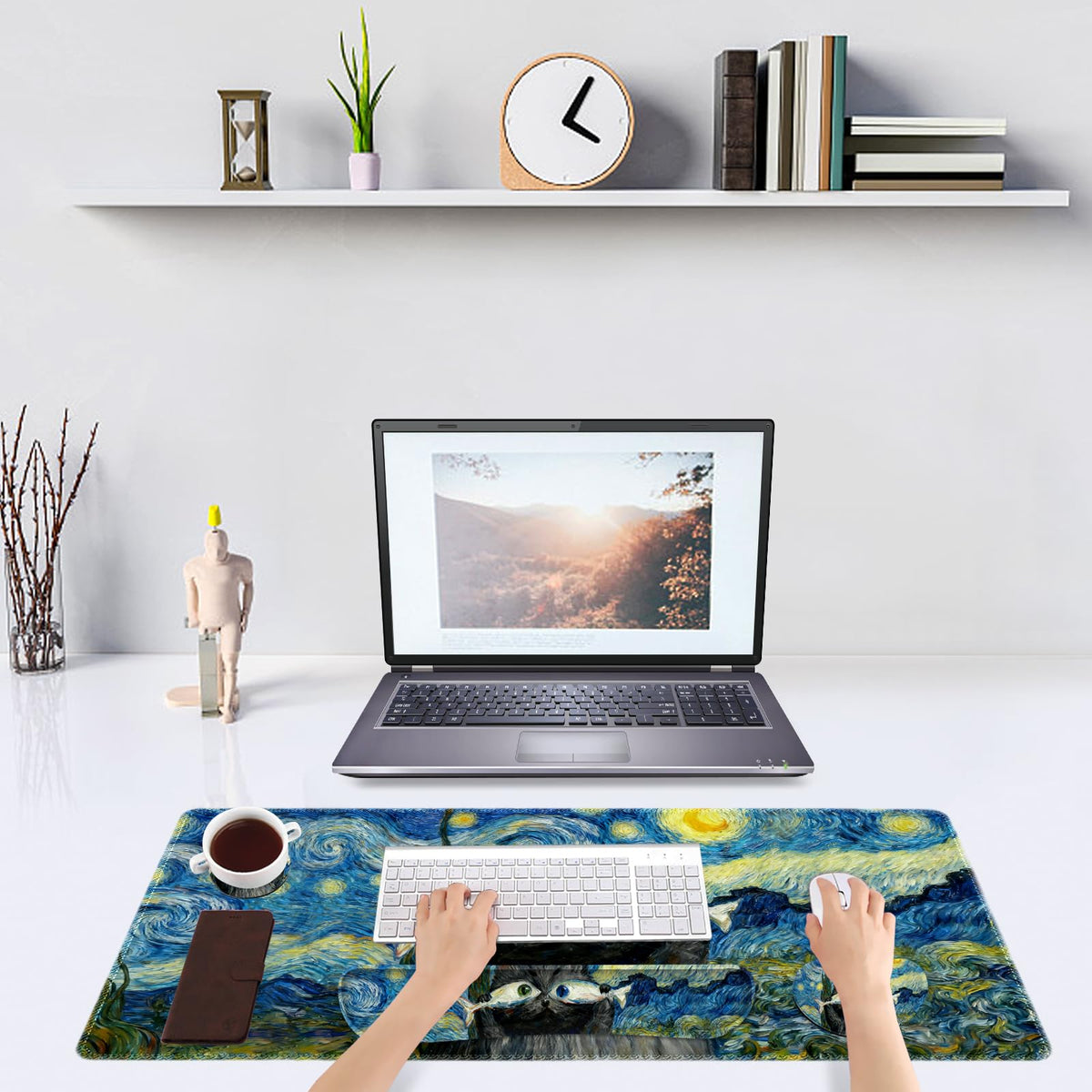 DINKY Keyboard Mouse Pad Set, Large Gaming Mouse Pad +Keyboard Wrist Rest +Mousepad with Wrist
