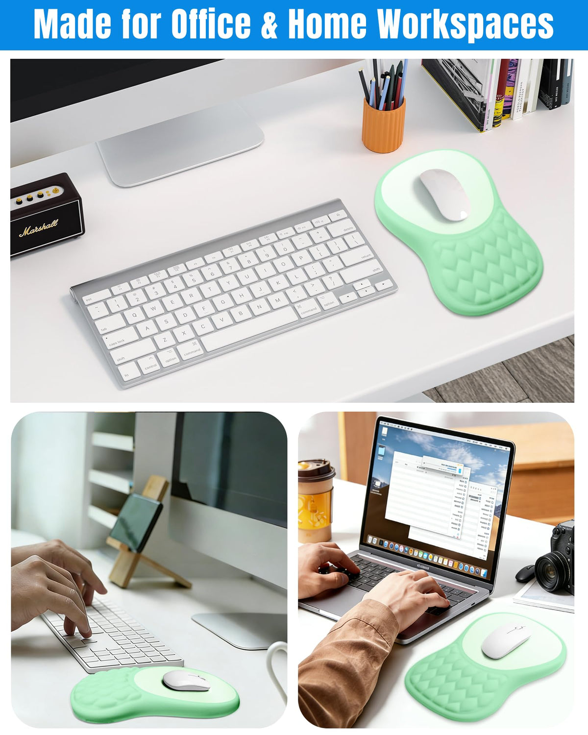 PVIPCZ Ergonomic Mouse Pad with Sloped Memory Foam Wrist Rest