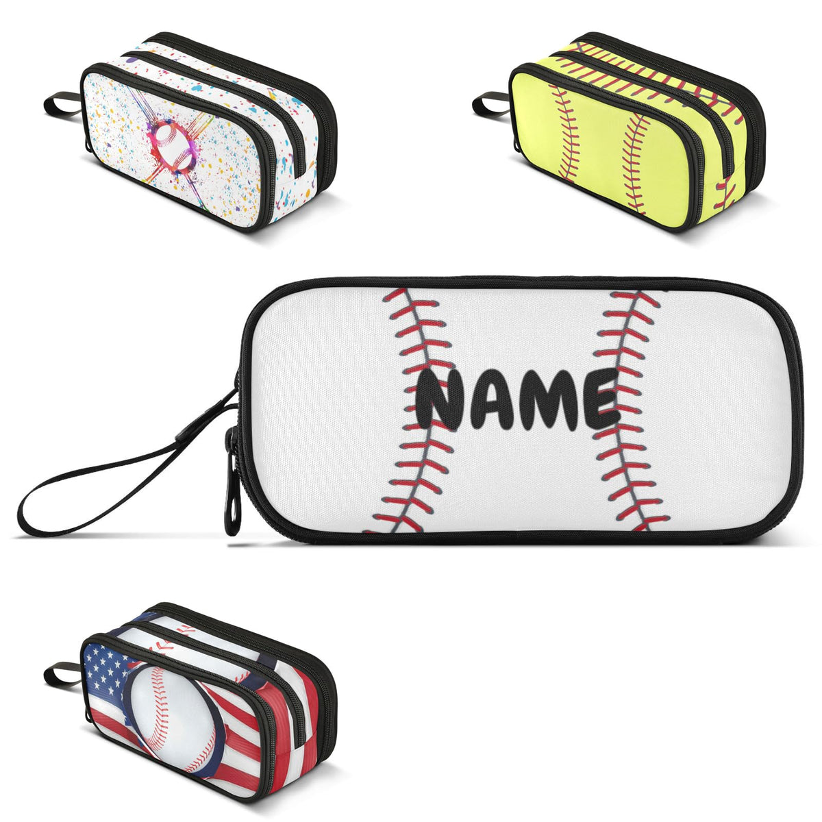 XUWU Personalized Baseball Large Capacity Pencil Case Pencil Pouch Pen Box
