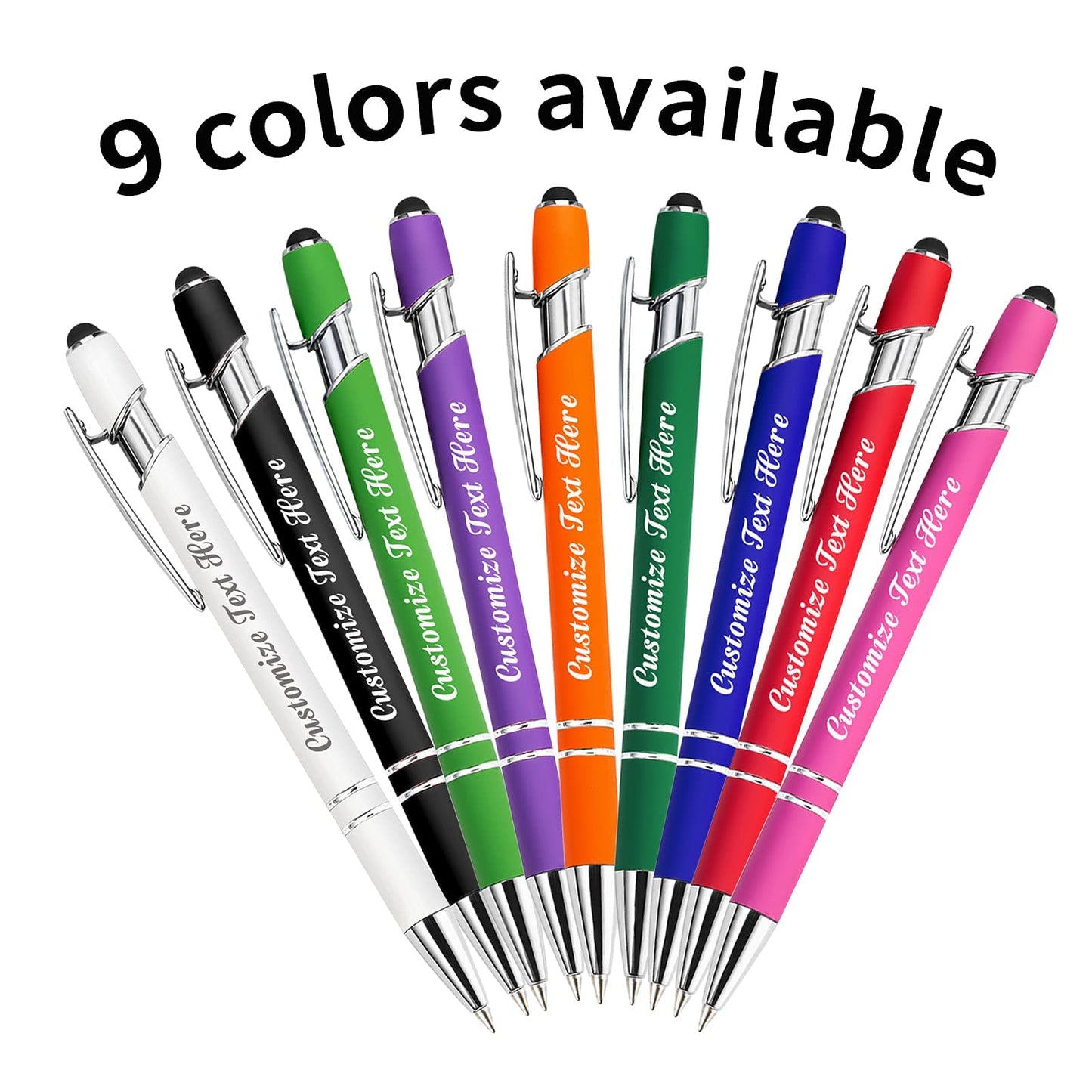 MOUZYLCASE 24 Pcs Personalized Pens Custom Ballpoint Pens with Name Logo Customized Ink Pens with
